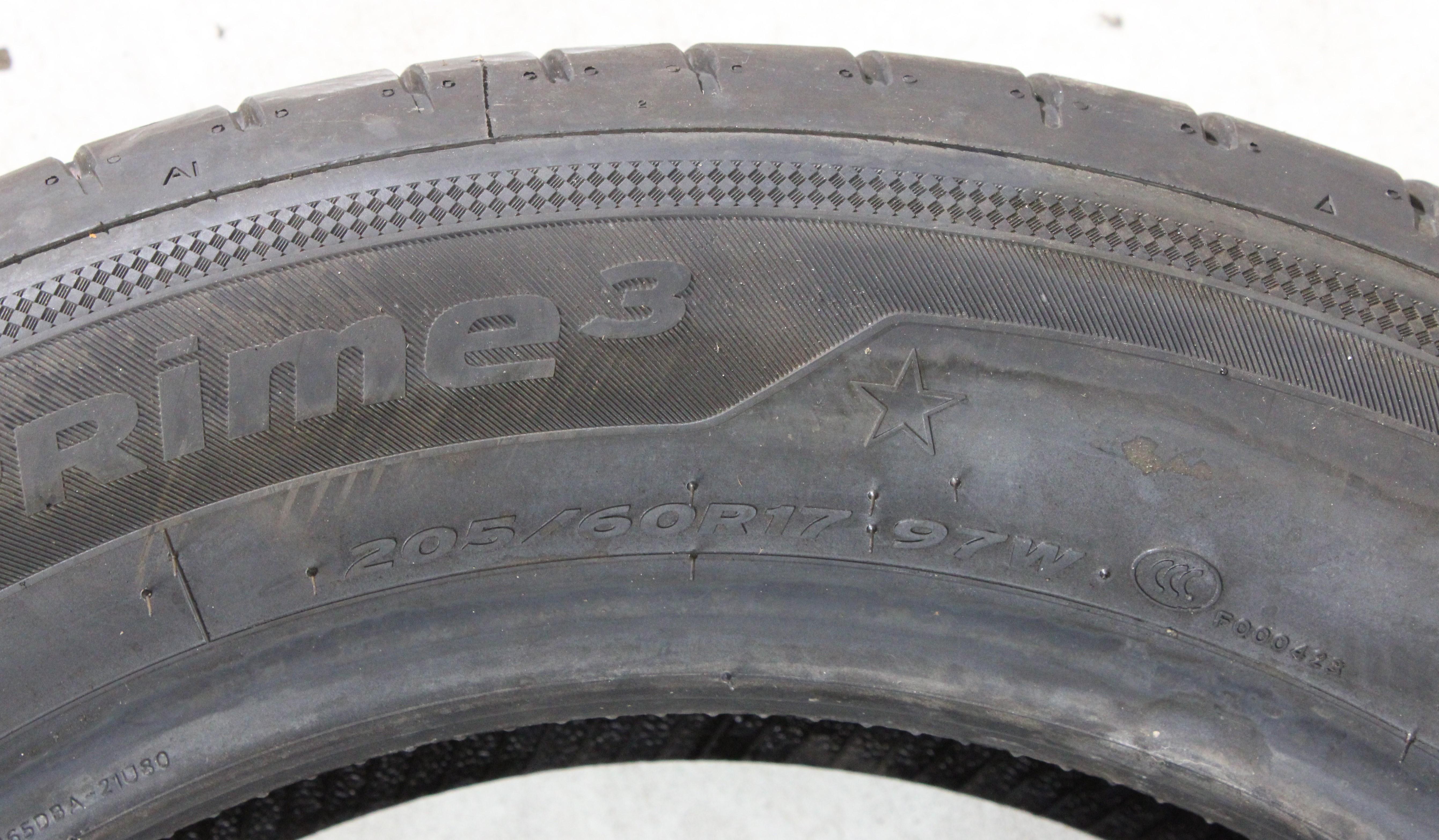 1 x 205/60R17 97W Sommerreifen Hankook Ventus Prime 3* 6-6,5mm 2025