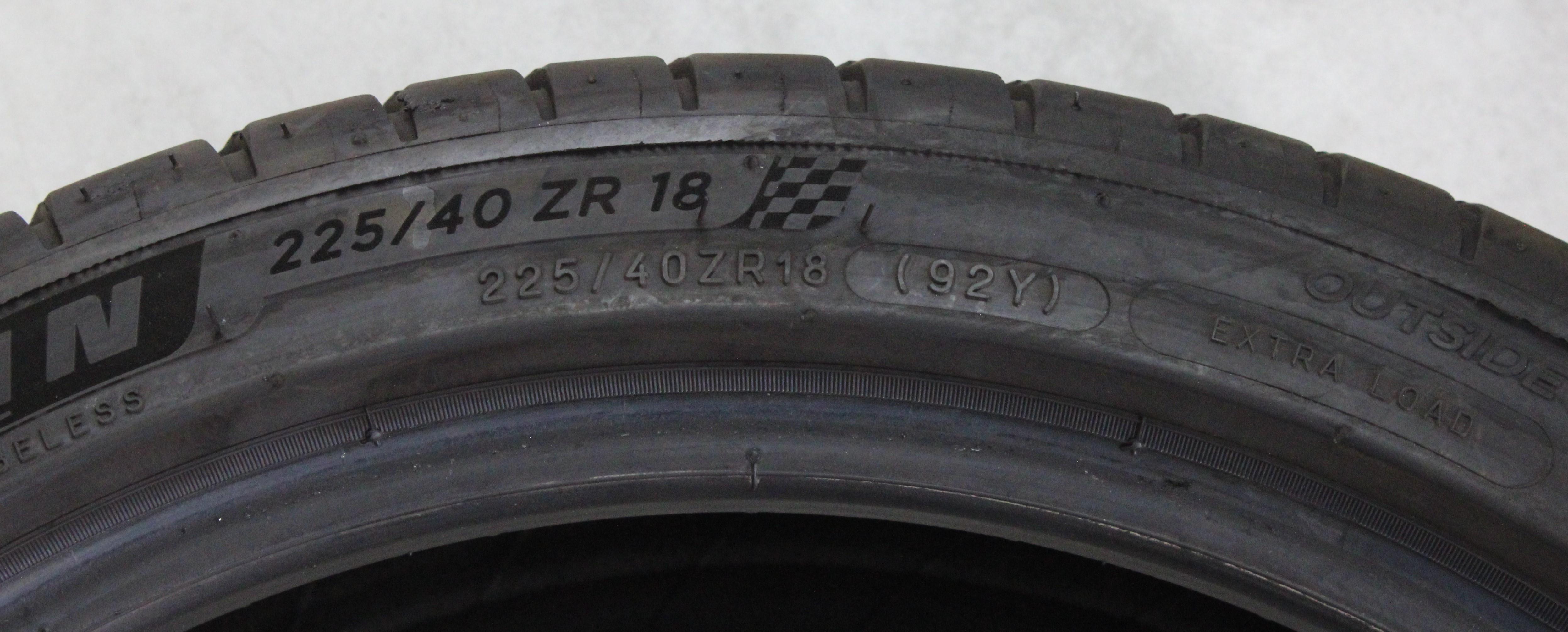 2 x 225/40R18 92Y Sommerreifen Michelin Pilot Sport 4 6-6,5mm 2023 XL