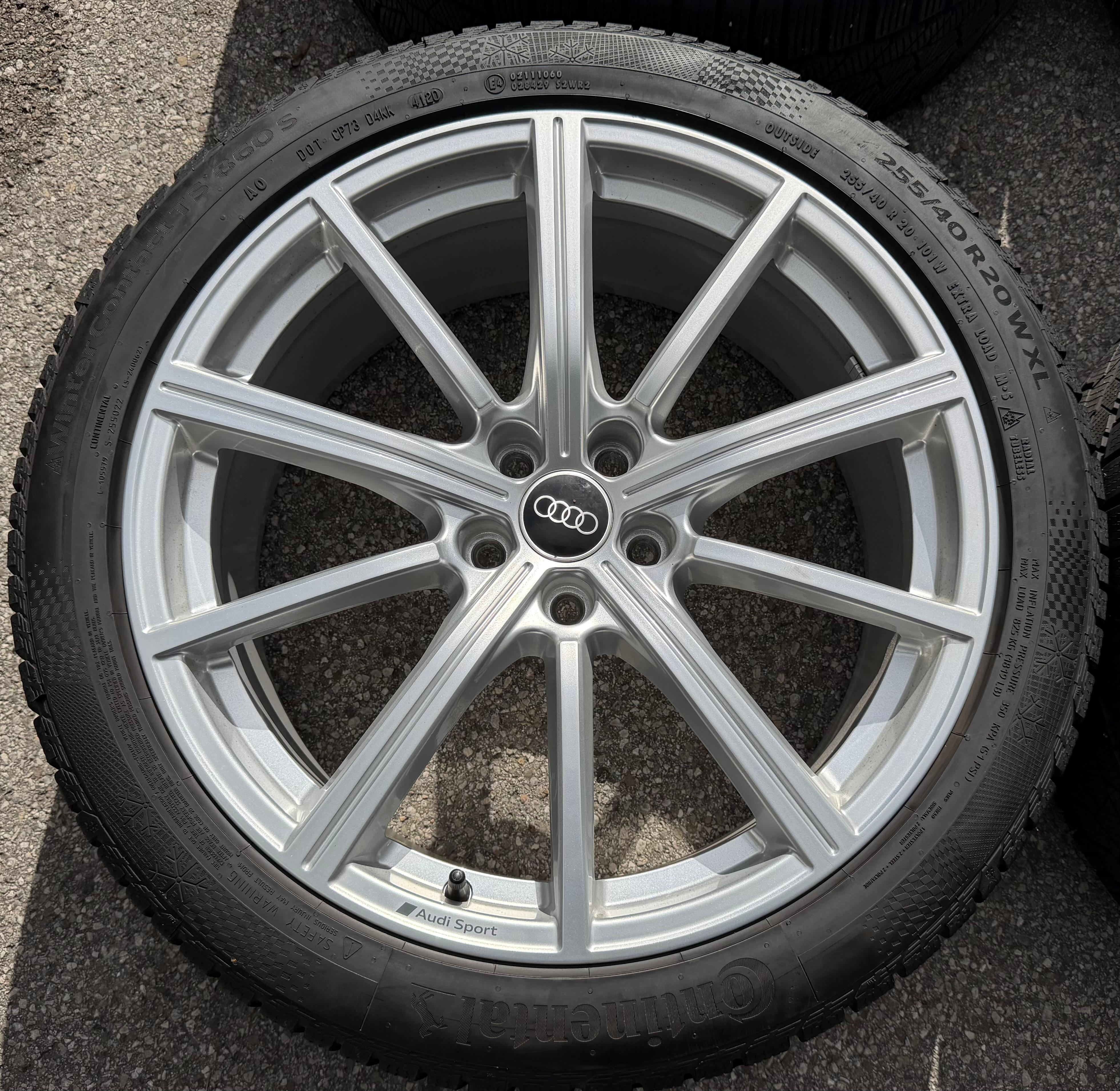 4 RUEDAS DE ALEACIÓN ORIGINALES DE INVIERNO DE 20" PARA AUDI Q3 F3 RSQ3 83A601025S 255/40R20 101W CONTINENTAL
