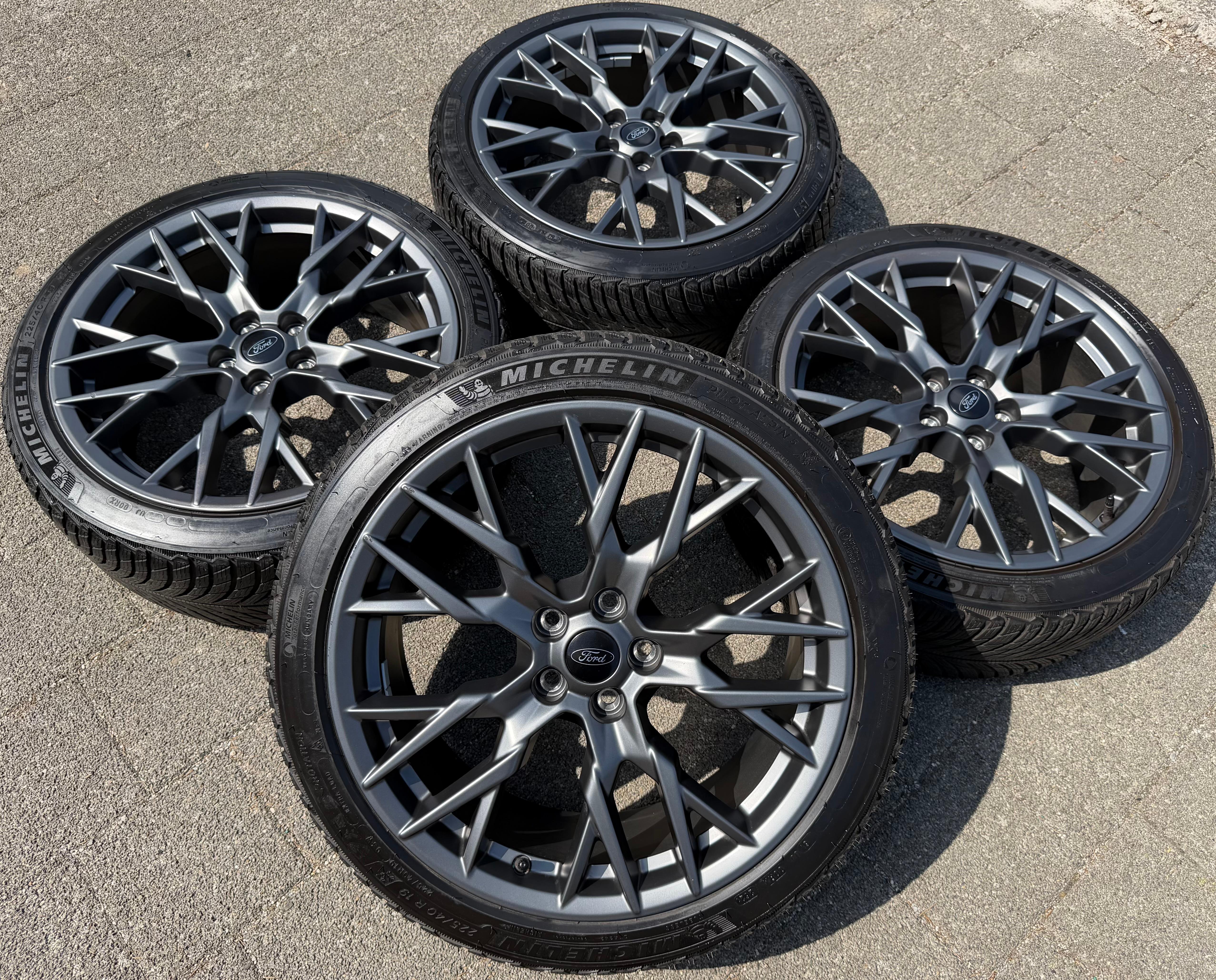 4 jantes d'hiver d'origine en aluminium 19 pouces pour Ford Puma, pneus 225/40R19 93W, référence M1TJ-1007-CA, Michelin