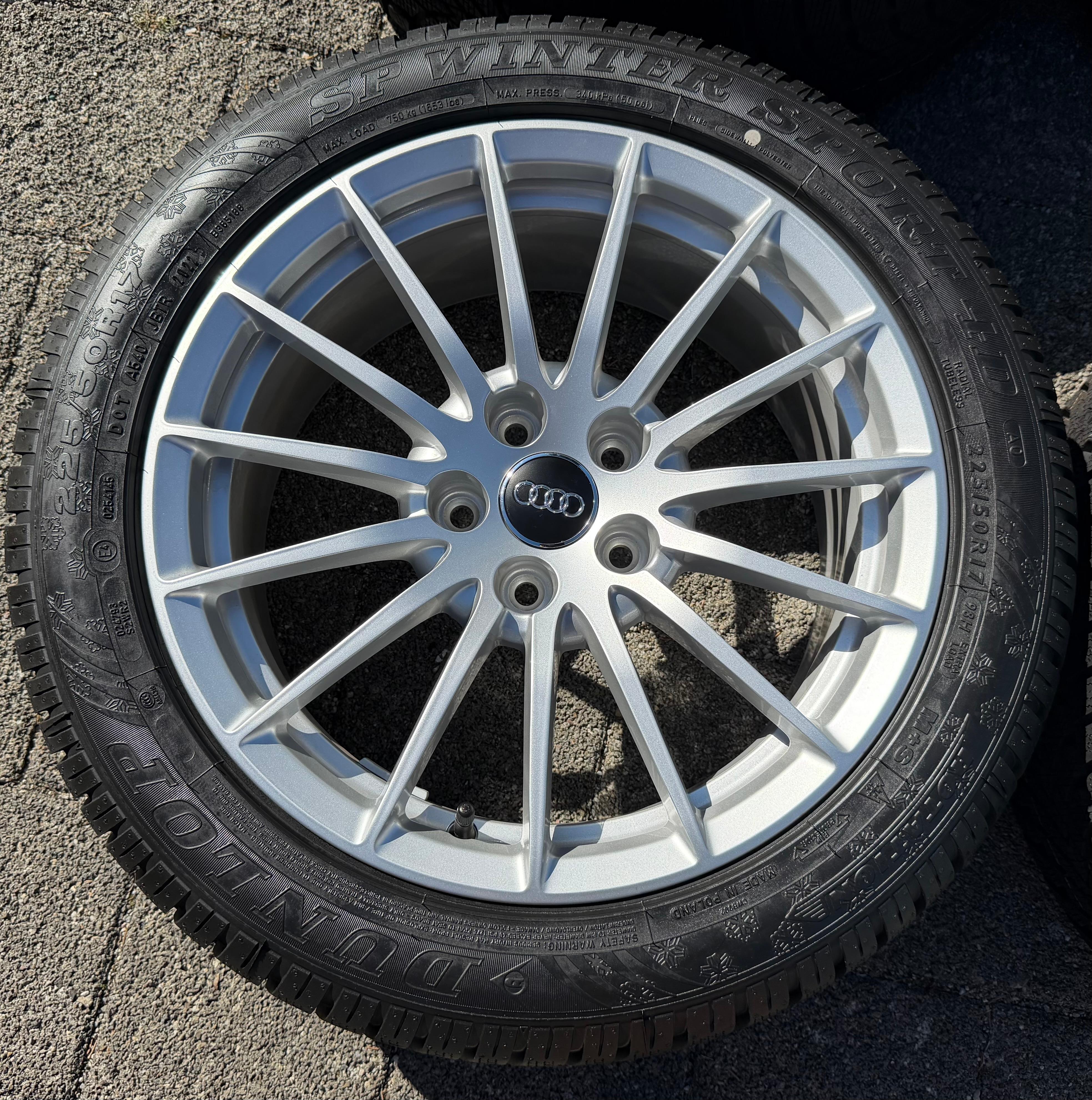 4 ORIGINAL 17" ALU WINTERRÄDER AUDI A5 F5 8W 225/50R17 98H 8W0601025AE DUNLOP
