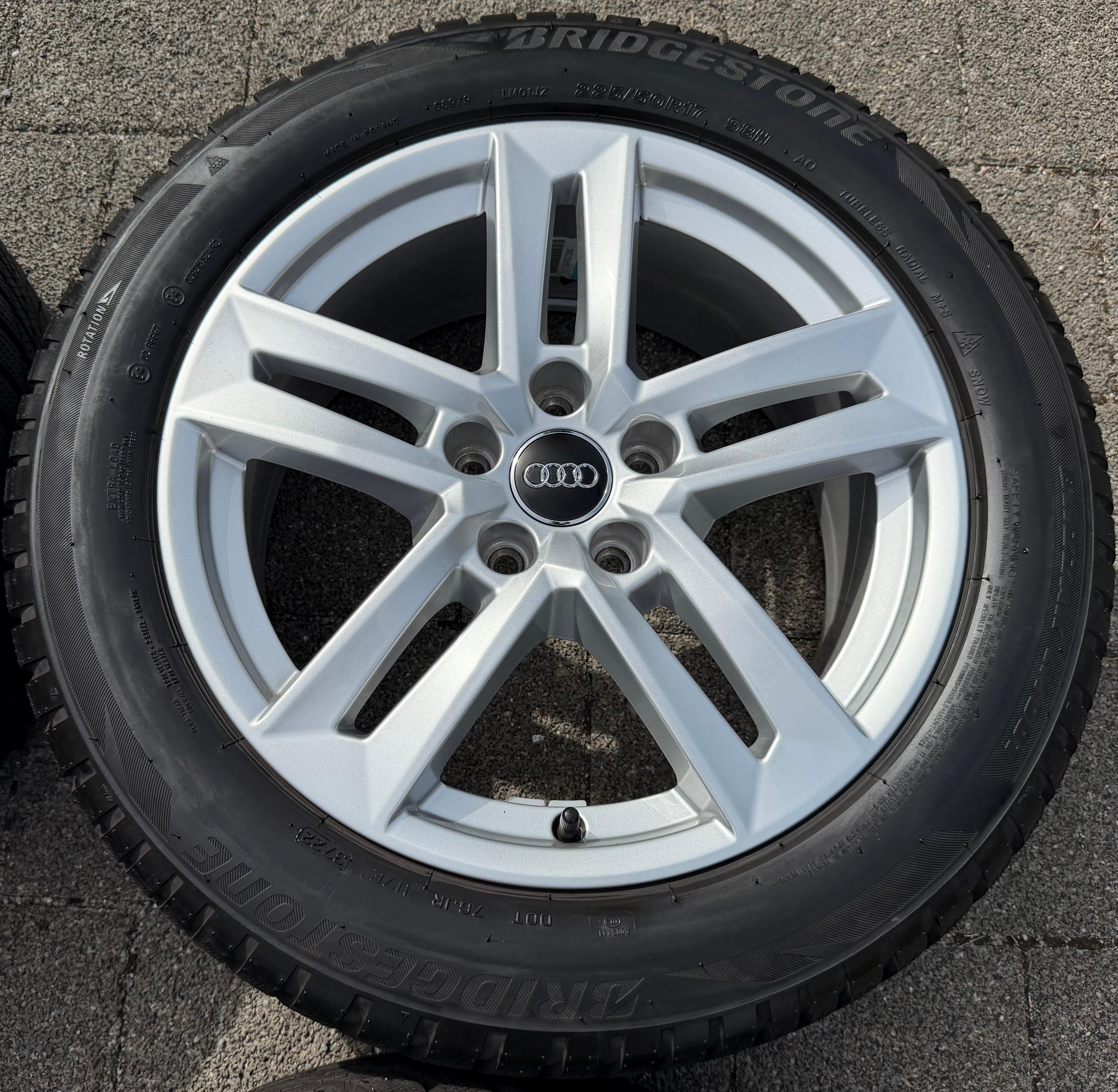 4 ruedas de aleación originales de 17" para invierno Audi A4 B9 8W 8W0601025P 225/50R17 98H Bridgestone