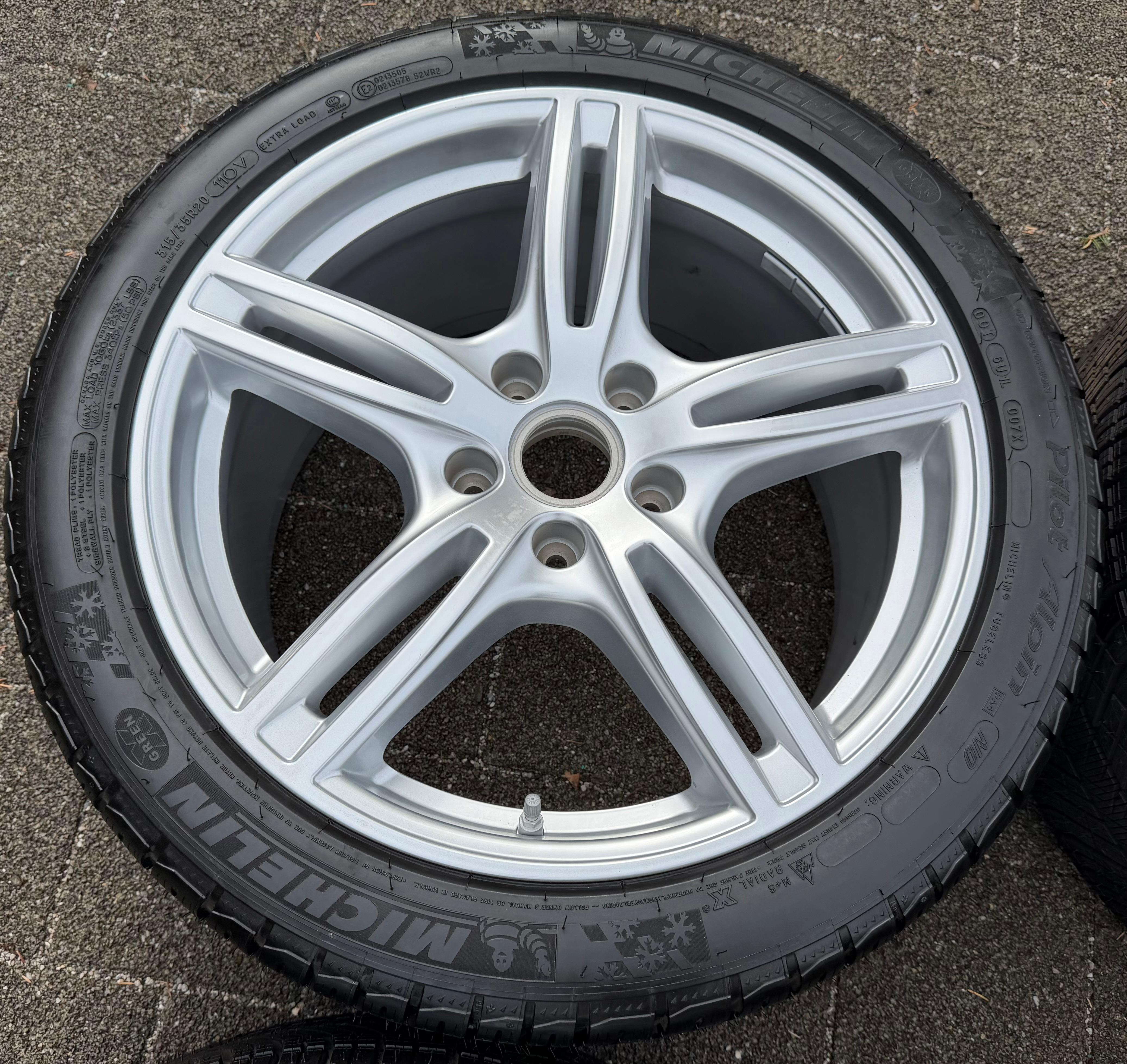 4 ruedas de invierno de aluminio originales de 20" para Porsche Panamera 971 971698025B 971698025C Michelin RDKS