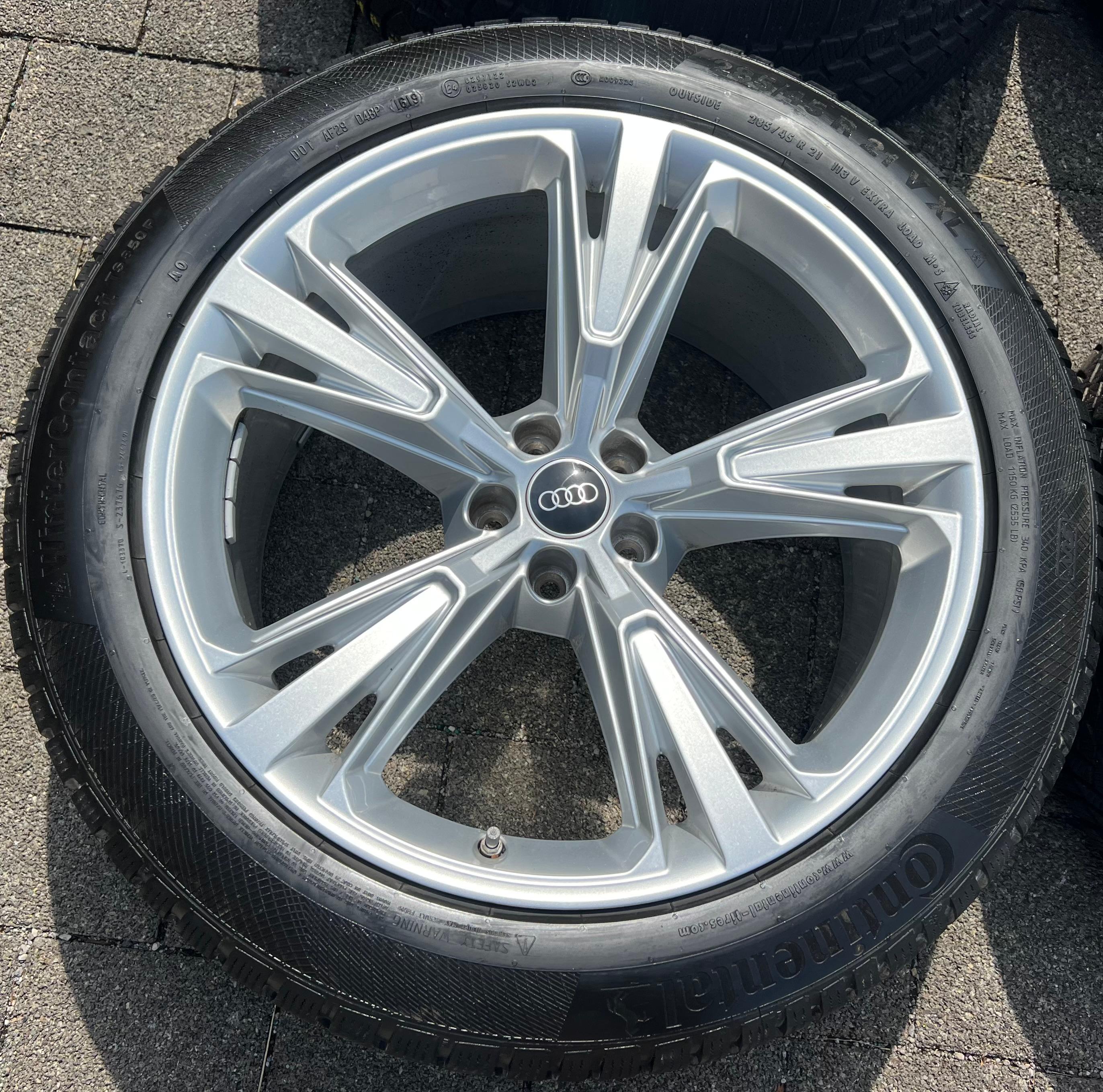4 ORIGINAL 21" ALU WINTERRÄDER AUDI Q8 SQ8 4M 4M8601025H 285/45R21 113V CONTINENTAL FREIHAUS