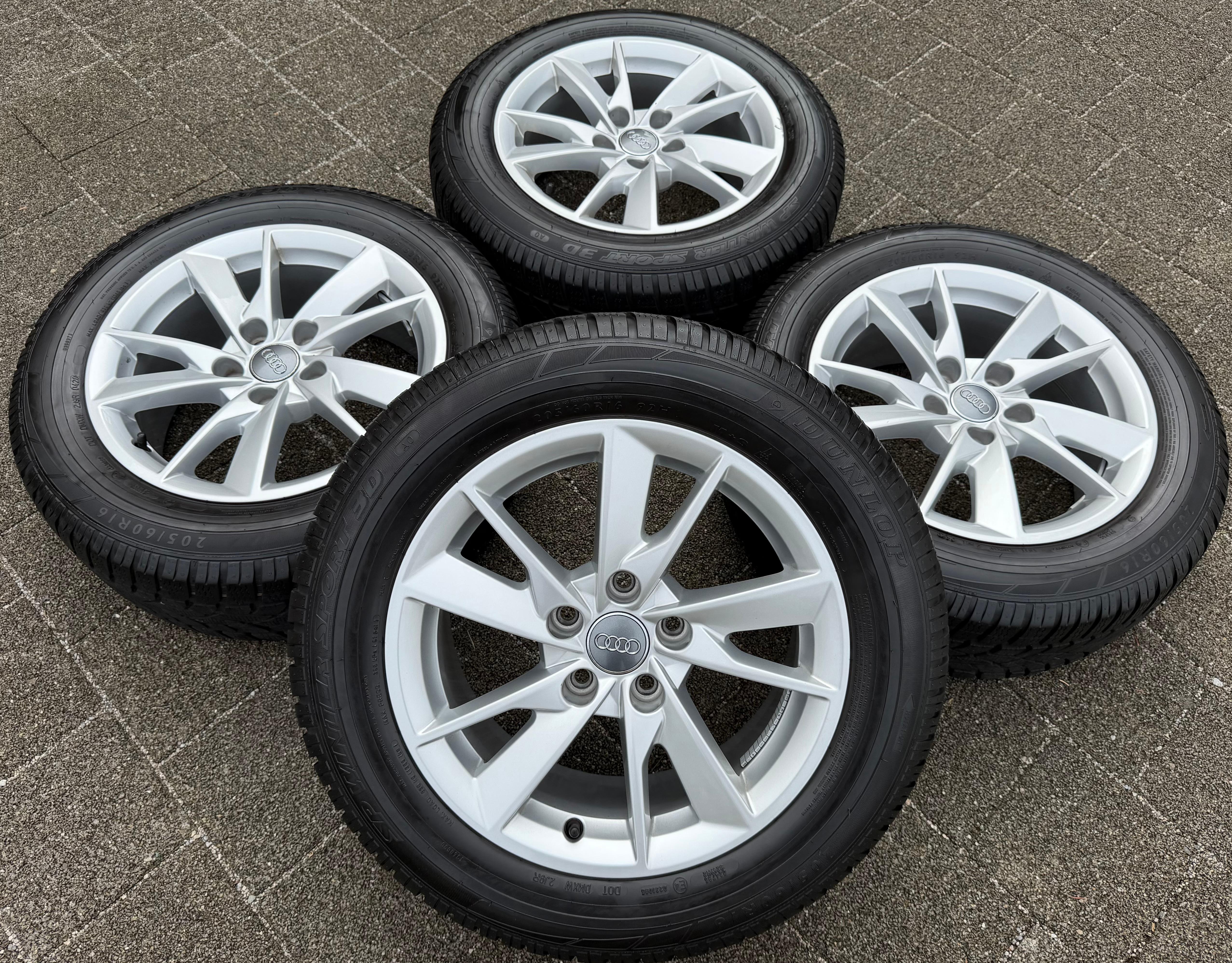 4 Original Alu Winterräder Audi A4 8W B9 8W0601025A 205/60R16 92H Dunlop