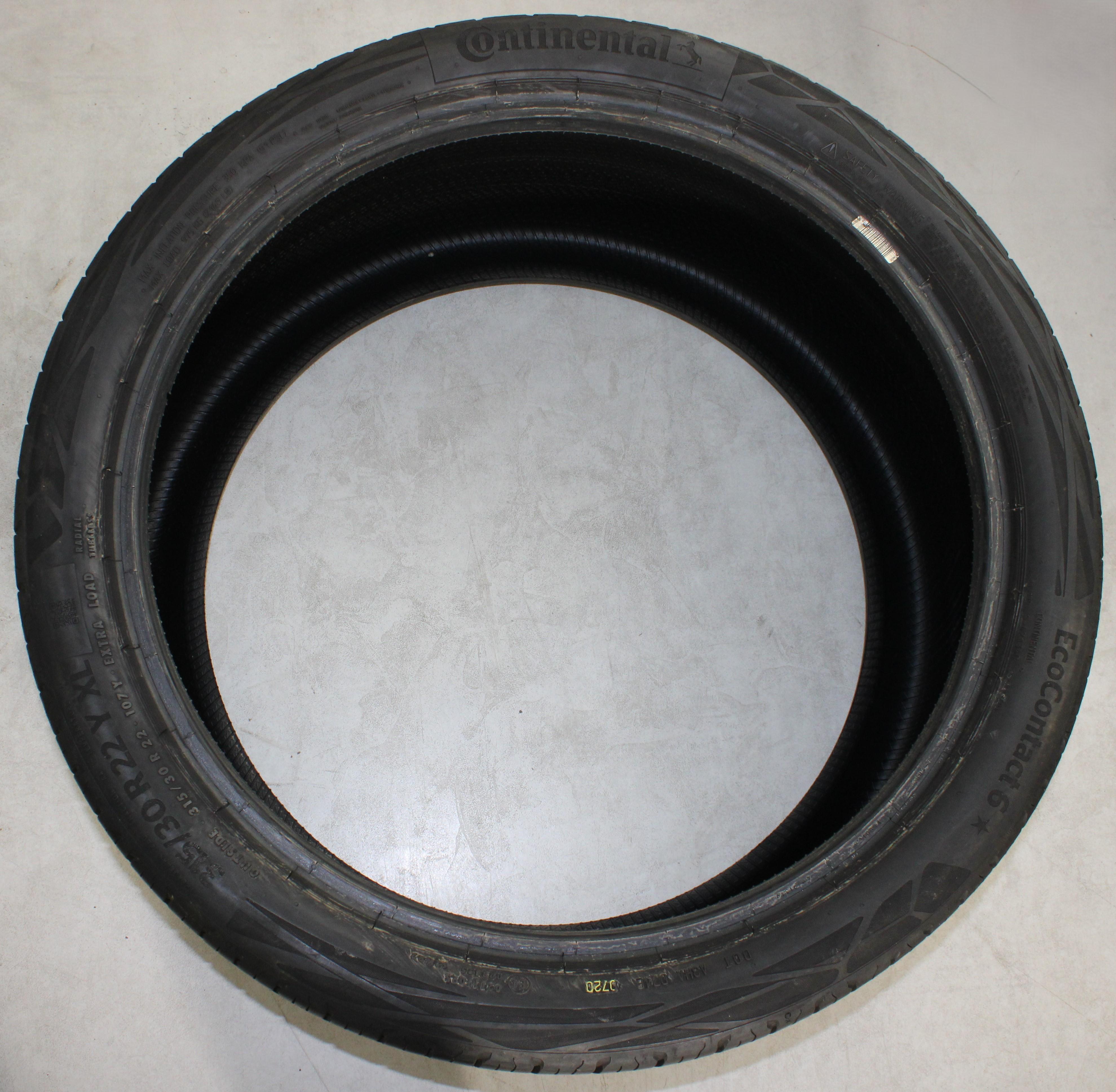 2 x 315/30R22 107Y Sommerreifen Continental Eco Contact 6 4,5-5mm 2020