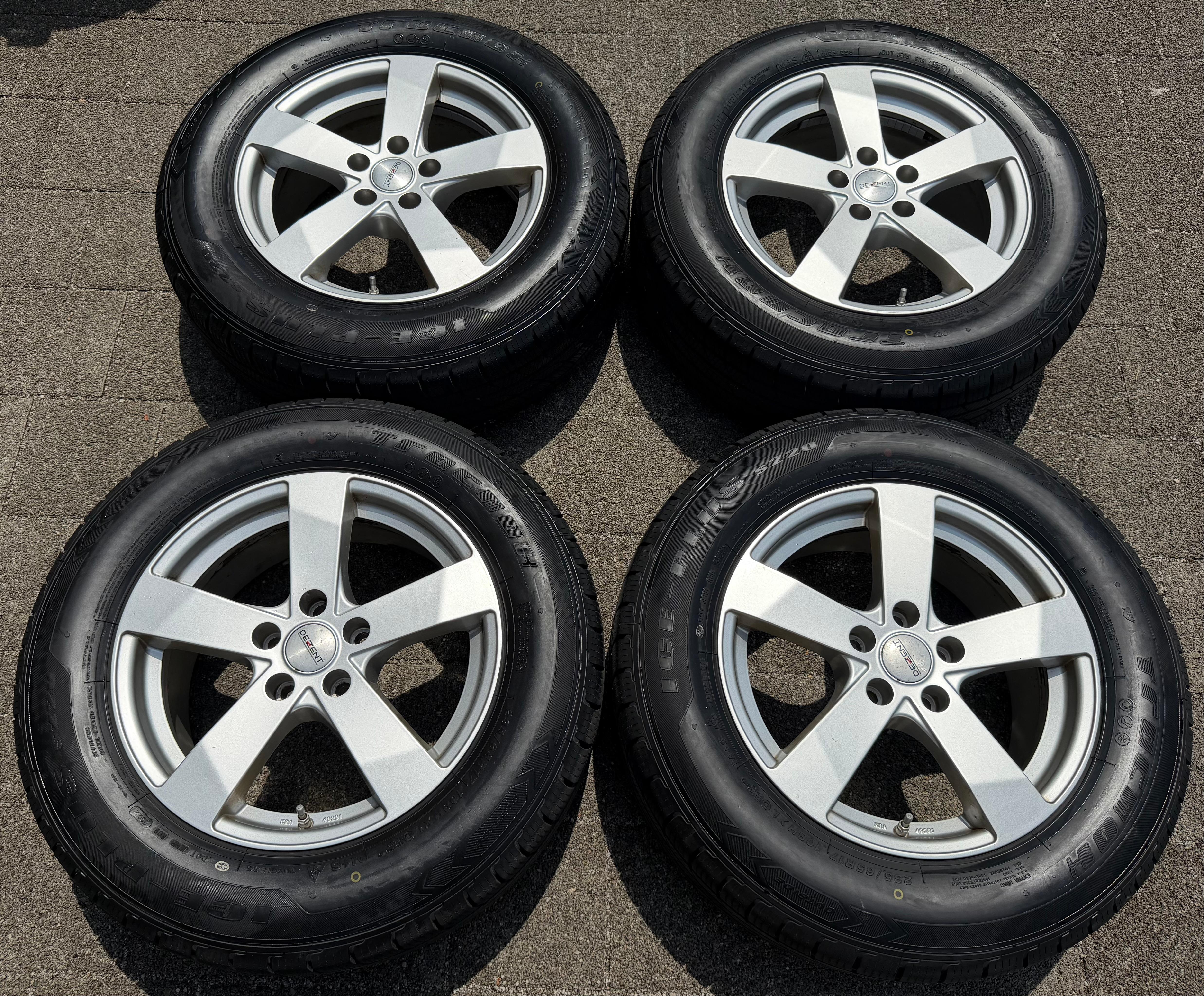 4 llantas de aluminio de 17" para invierno para Renault Espace y Koleos, 235/65R17 108H, con sistema de control de presión de neumáticos (TPMS) Minerva