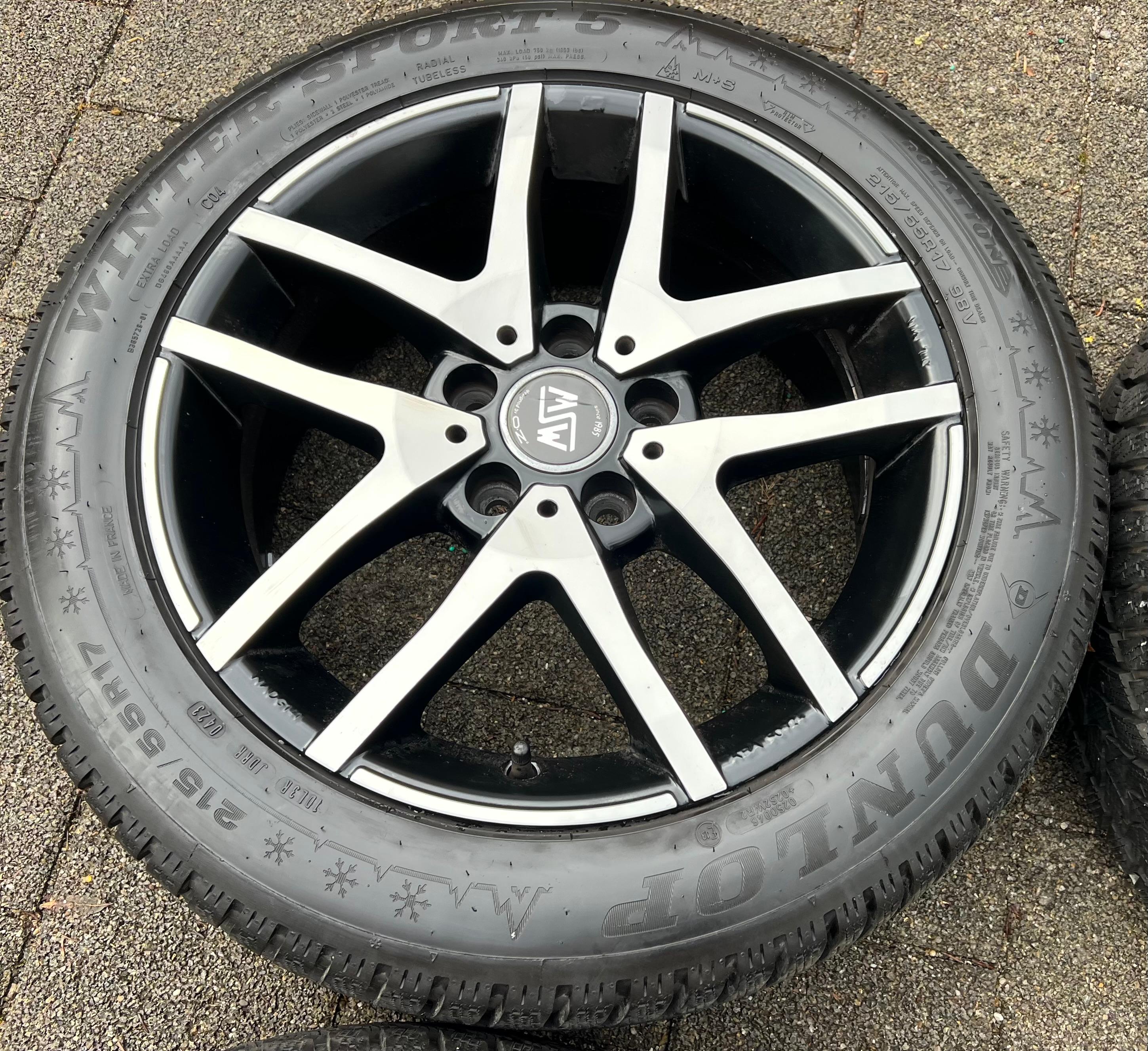 4 ALUMINIUM 17" WINTERWIELEN HONDA CR-V II RD HR-V RU 215/55R17 98V DUNLOP GRATIS LEVERING
