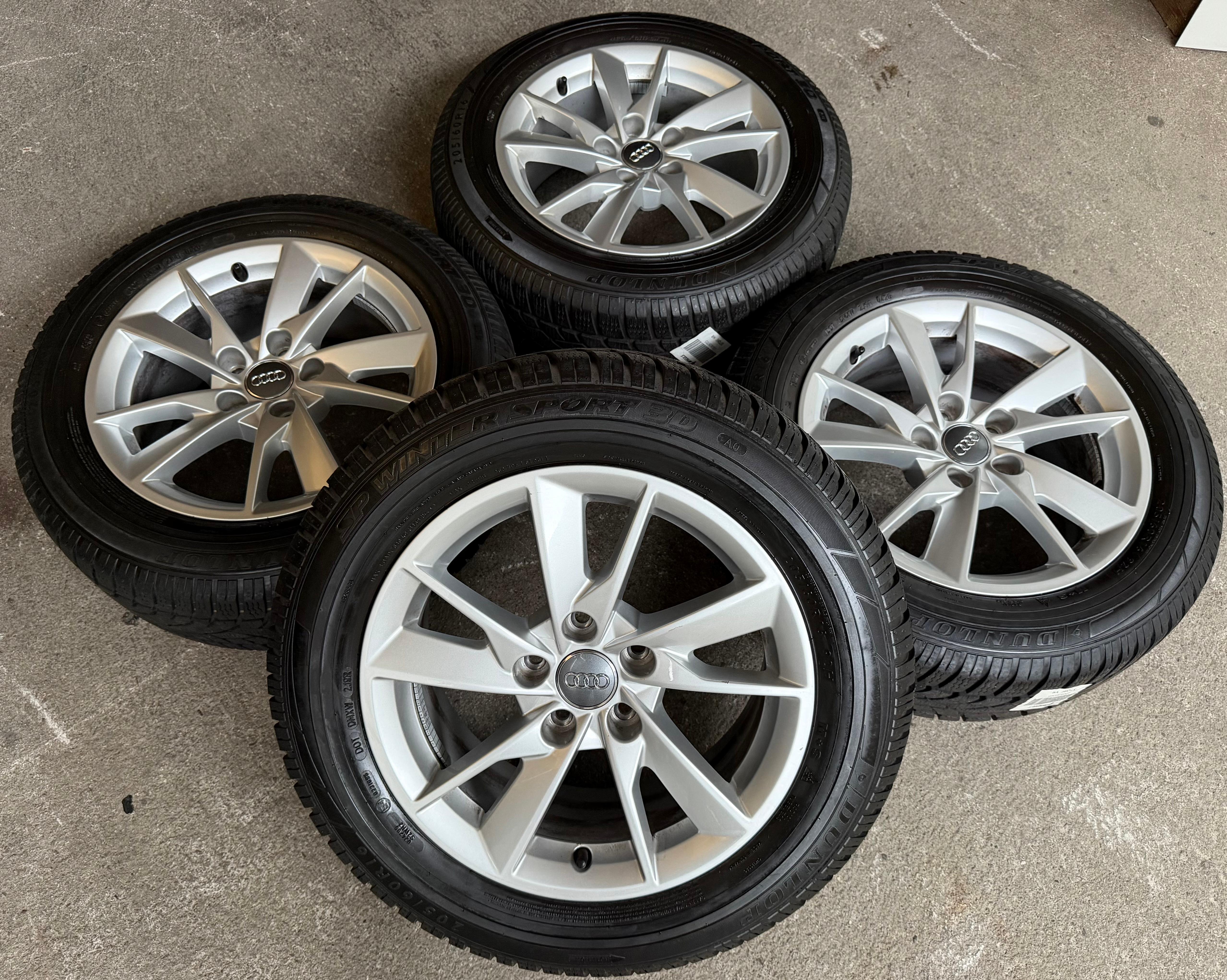 4 Original Alu Winterräder Audi A4 8W B9 8W0601025A 205/60R16 92H Dunlop
