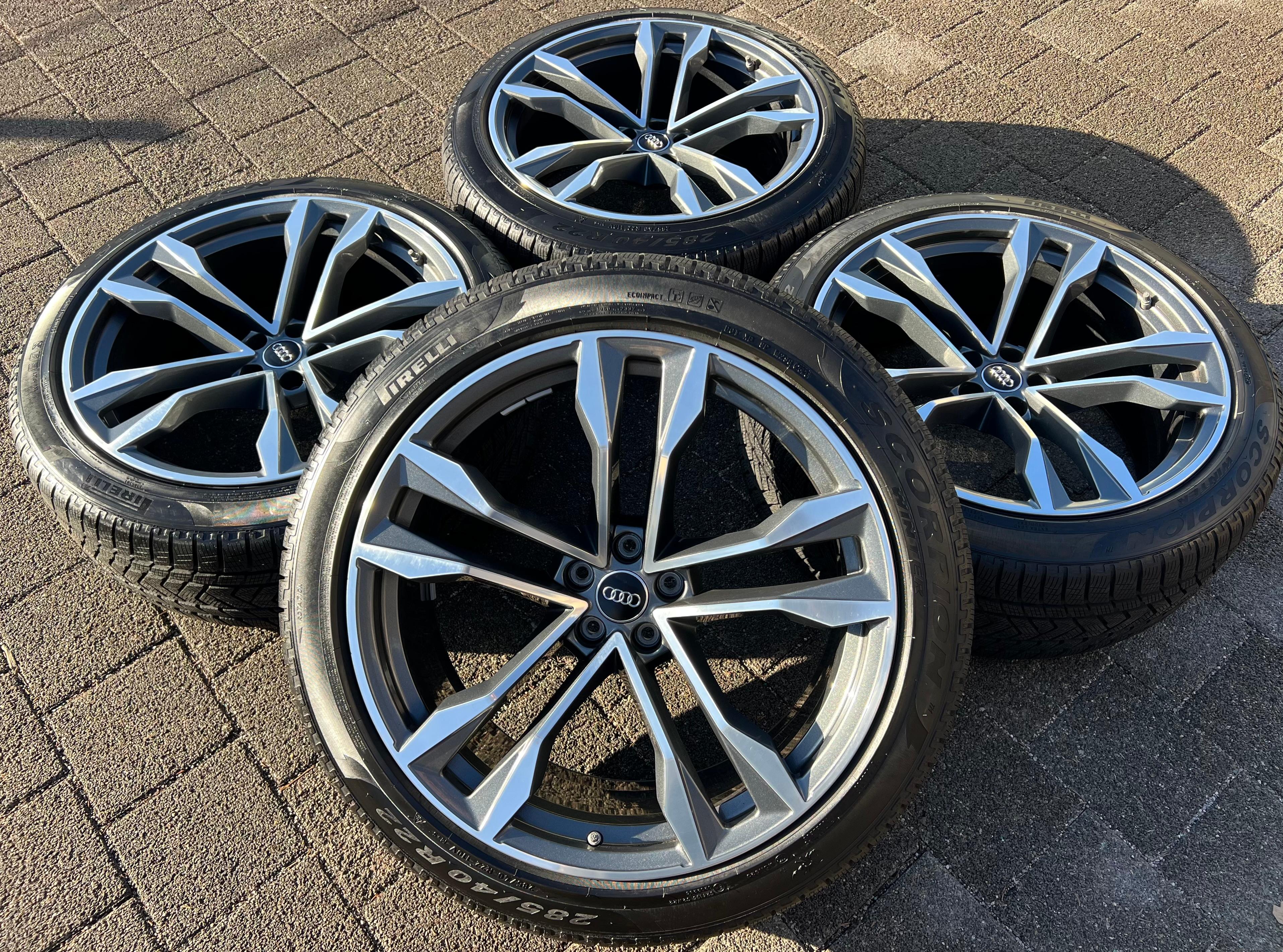 4 RUEDAS DE ALEACIÓN ORIGINALES DE 22" PARA INVIERNO AUDI RSQ8 Q8 4M 4M8601025J 285/40R22 110V RDKS