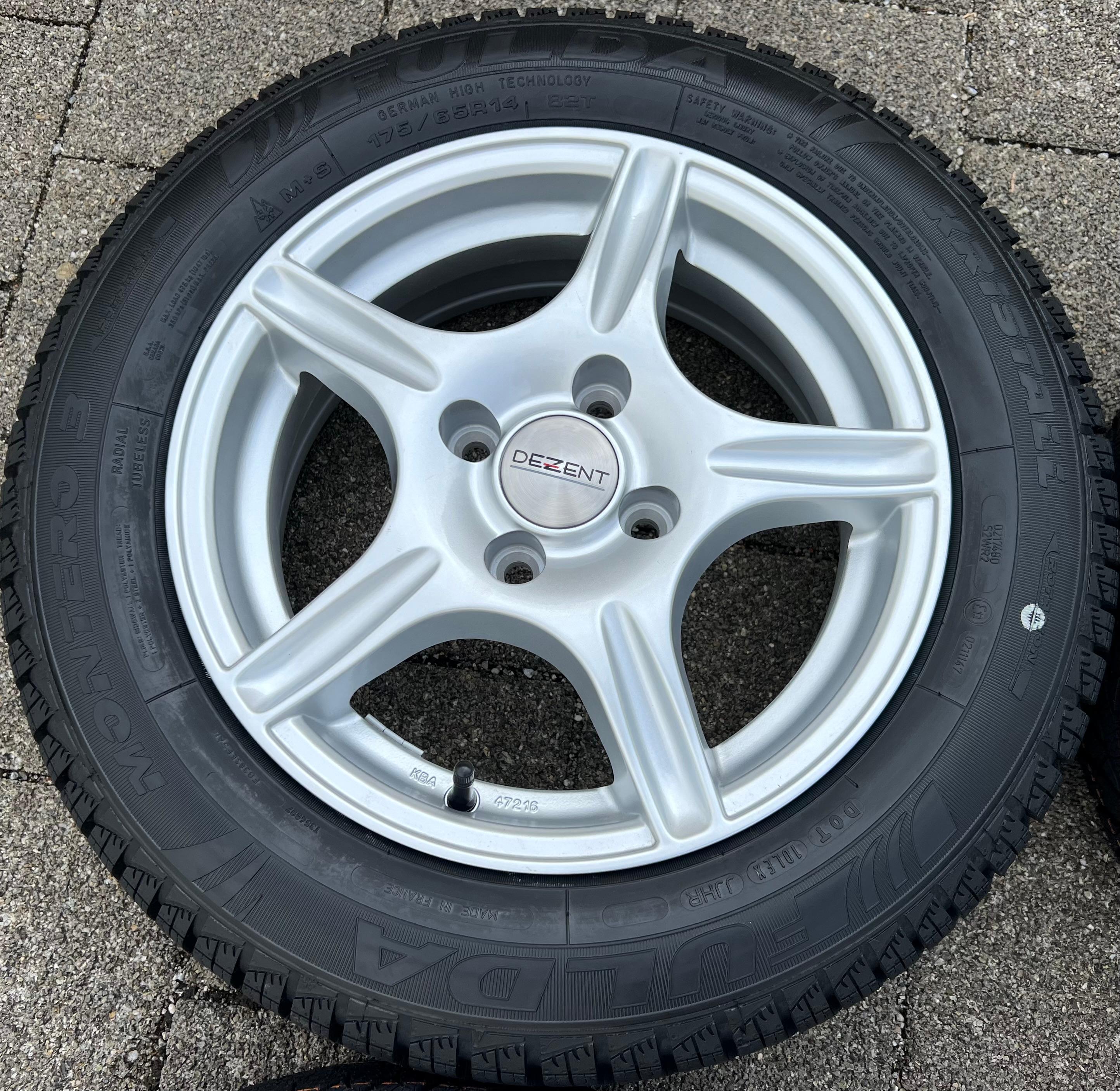 4 llantas de aluminio de 14" para invierno para VW UP!, SEAT MII y ŠKODA CITIGO, 175/65R14 82T, FULDA 2023, nuevas