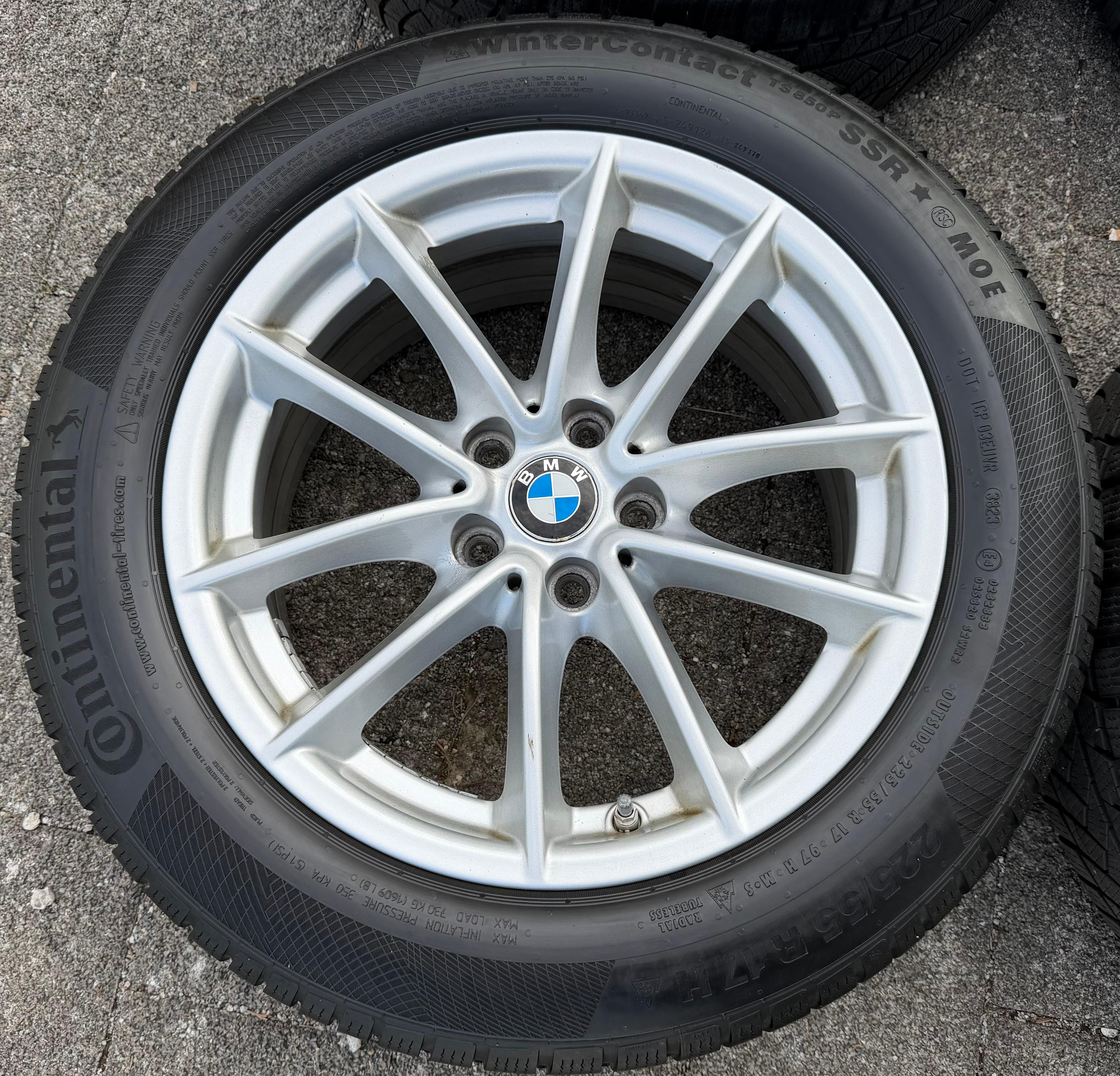 4 roues hiver en alliage d’origine 17" BMW Série 5 G30 G31 225/55R17 97H Continental avec RDKS