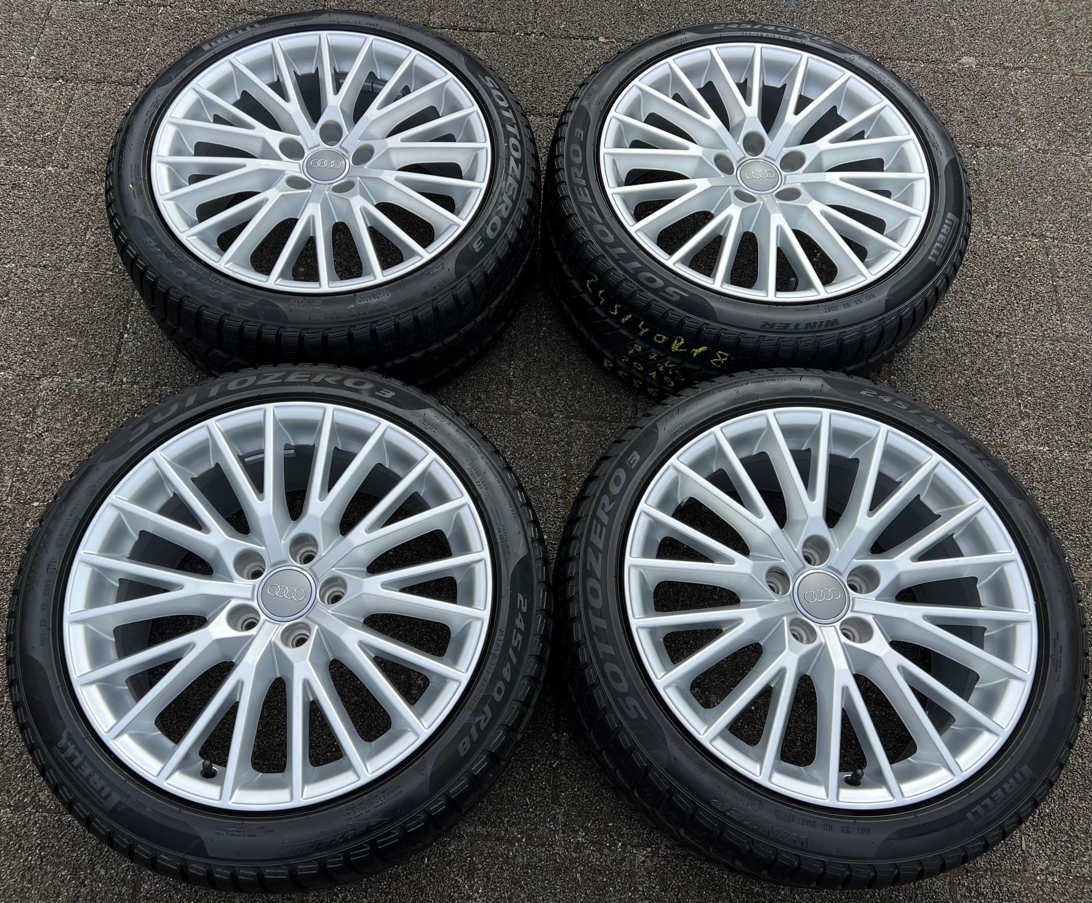 4 CERCHI INVERNALI ORIGINALI IN ALLUMINIO DA 18" AUDI TT TTS 8S 8S0601025D 245/40R18 98V PIRELLI CONSEGNA GRATUITA