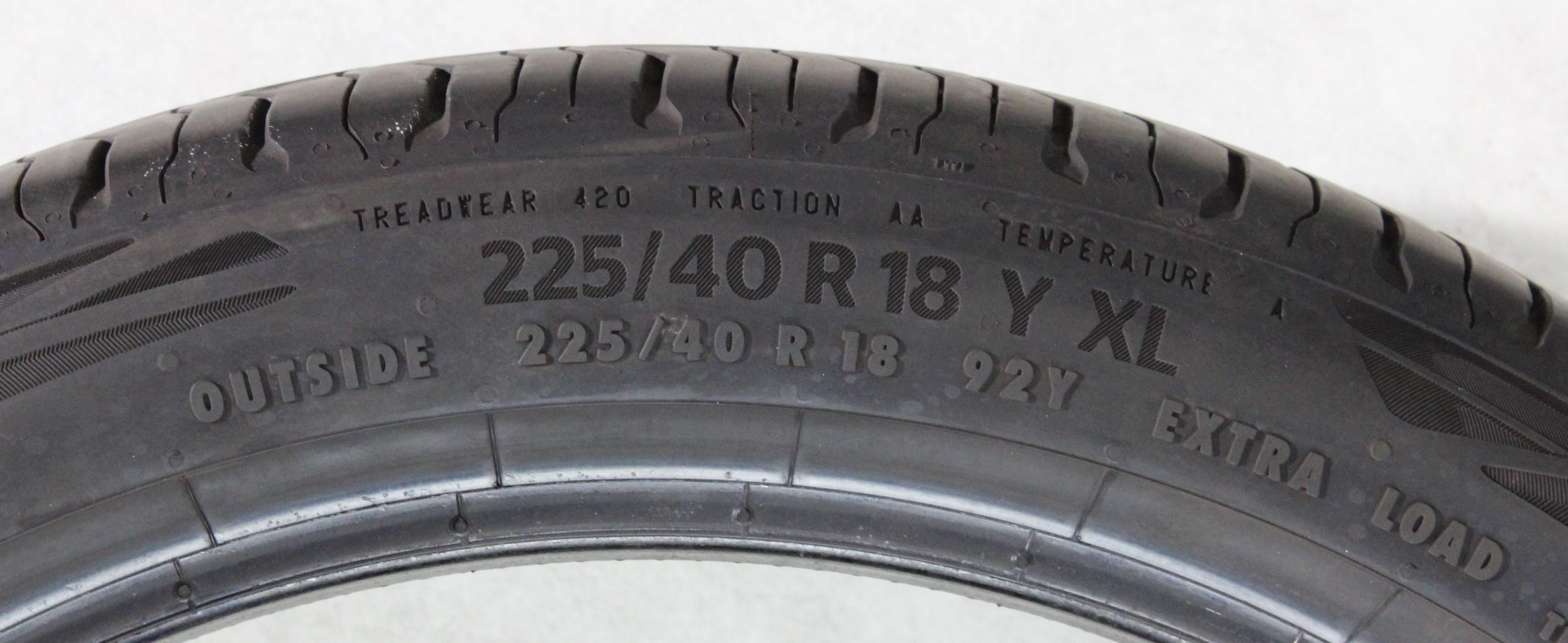 2 x 225/40R18 92Y Neumáticos de verano Continental Eco Contact 6* 5-5,5 mm 2021 XL