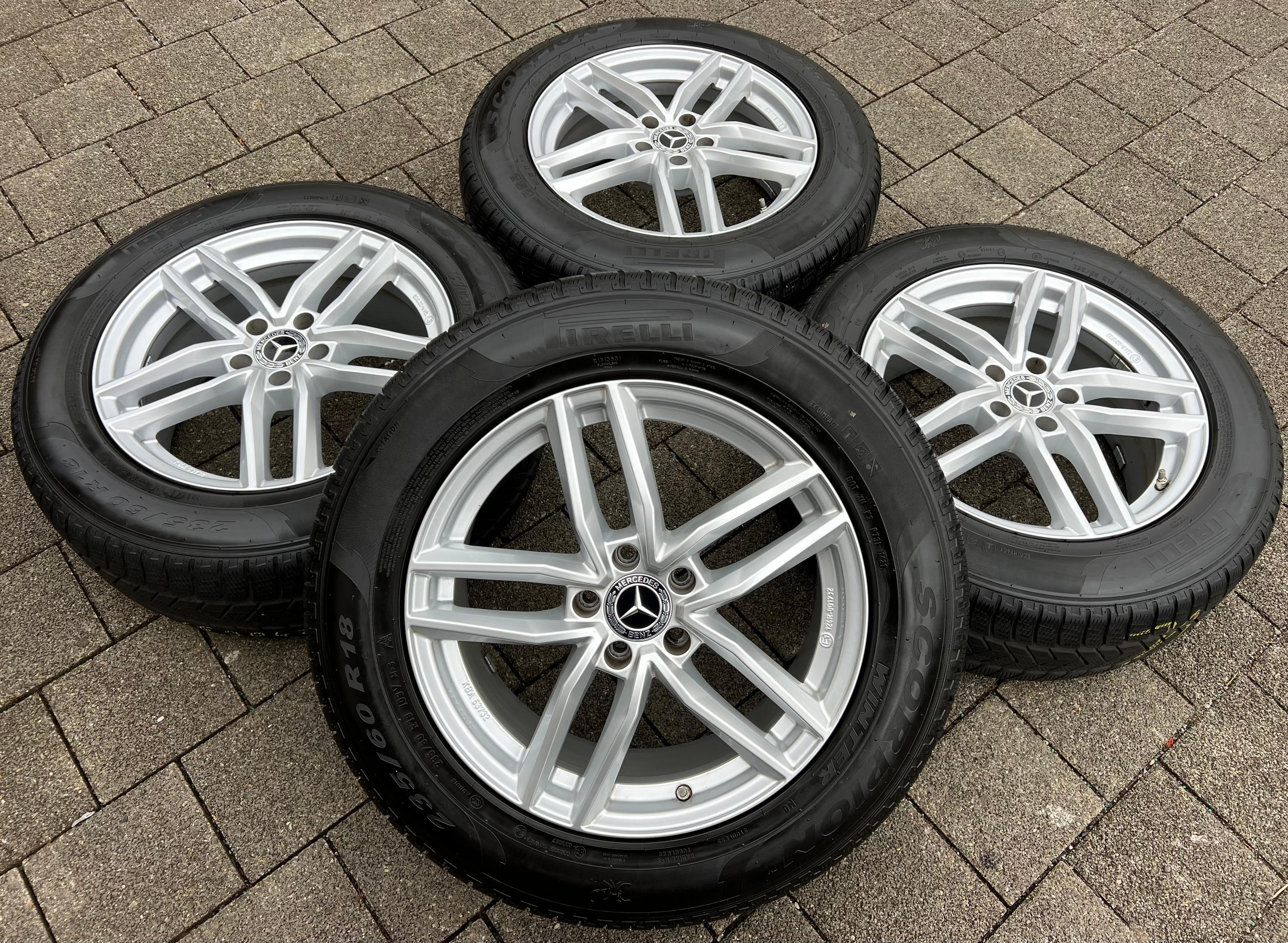 4 ALU 18" WINTERRÄDER MERCEDES GLC KLASSE X253 X204 235/60R18 107H PIRELLI FREIHAUS