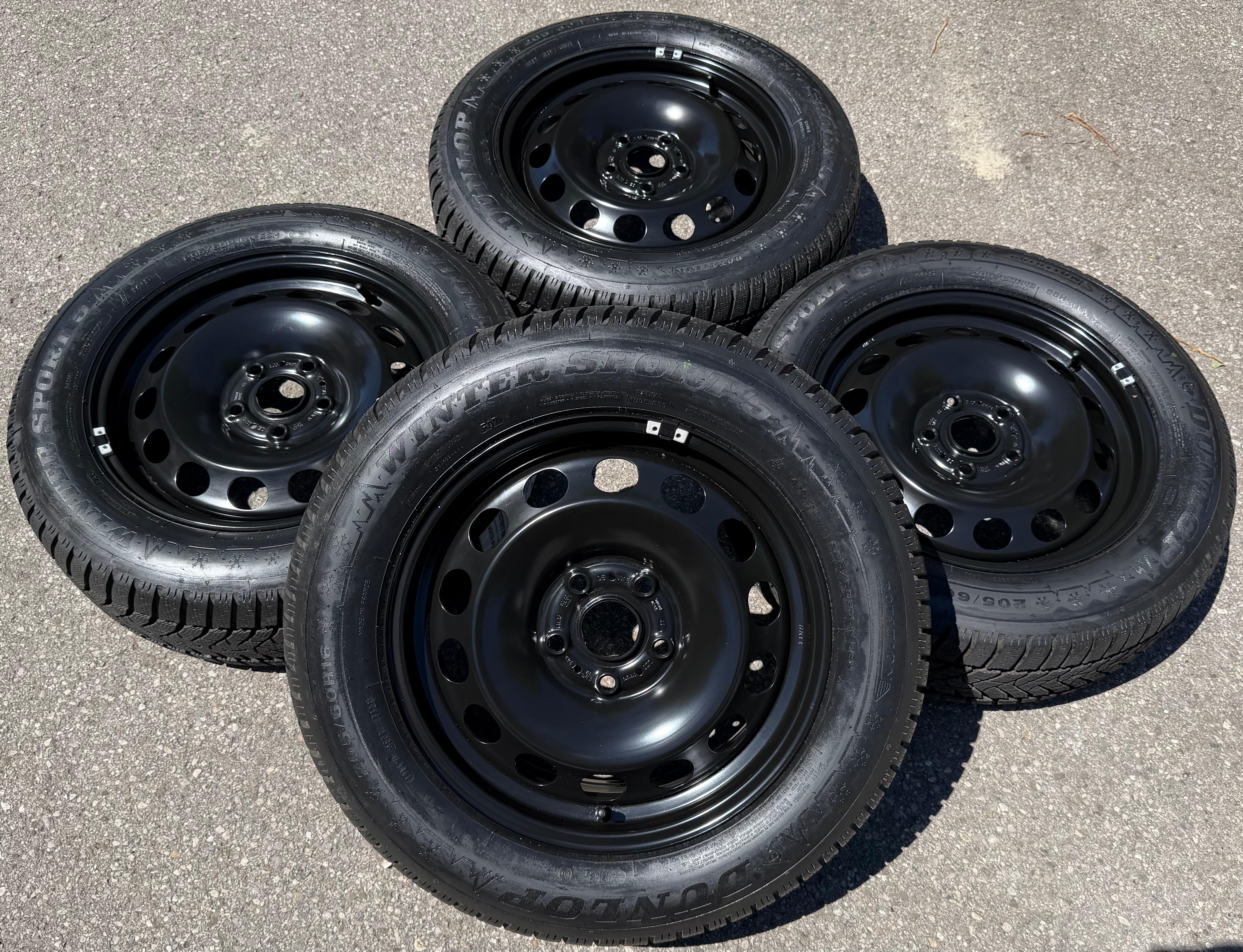 4 Winterräder Audi Q2 GA VW T-Roc Skoda Karoq 205/60R16 96H Dunlop 5Q0601027CK 5Q0601027CJ NEU