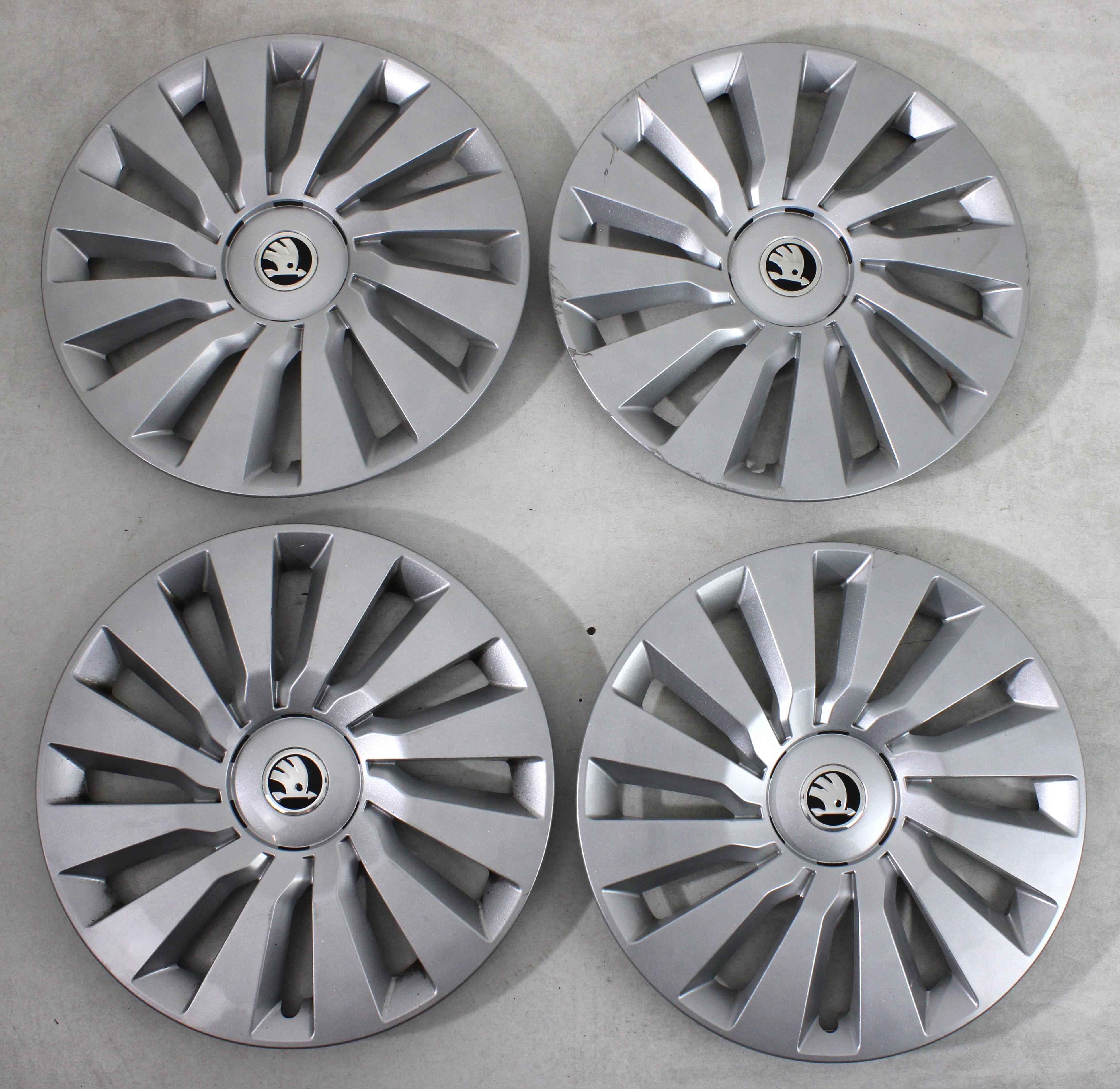 4 X ORIGINAL 16" RADKAPPEN OCTAVIA KODIAQ YETI SUPERB 5E0601147G FREIHAUS