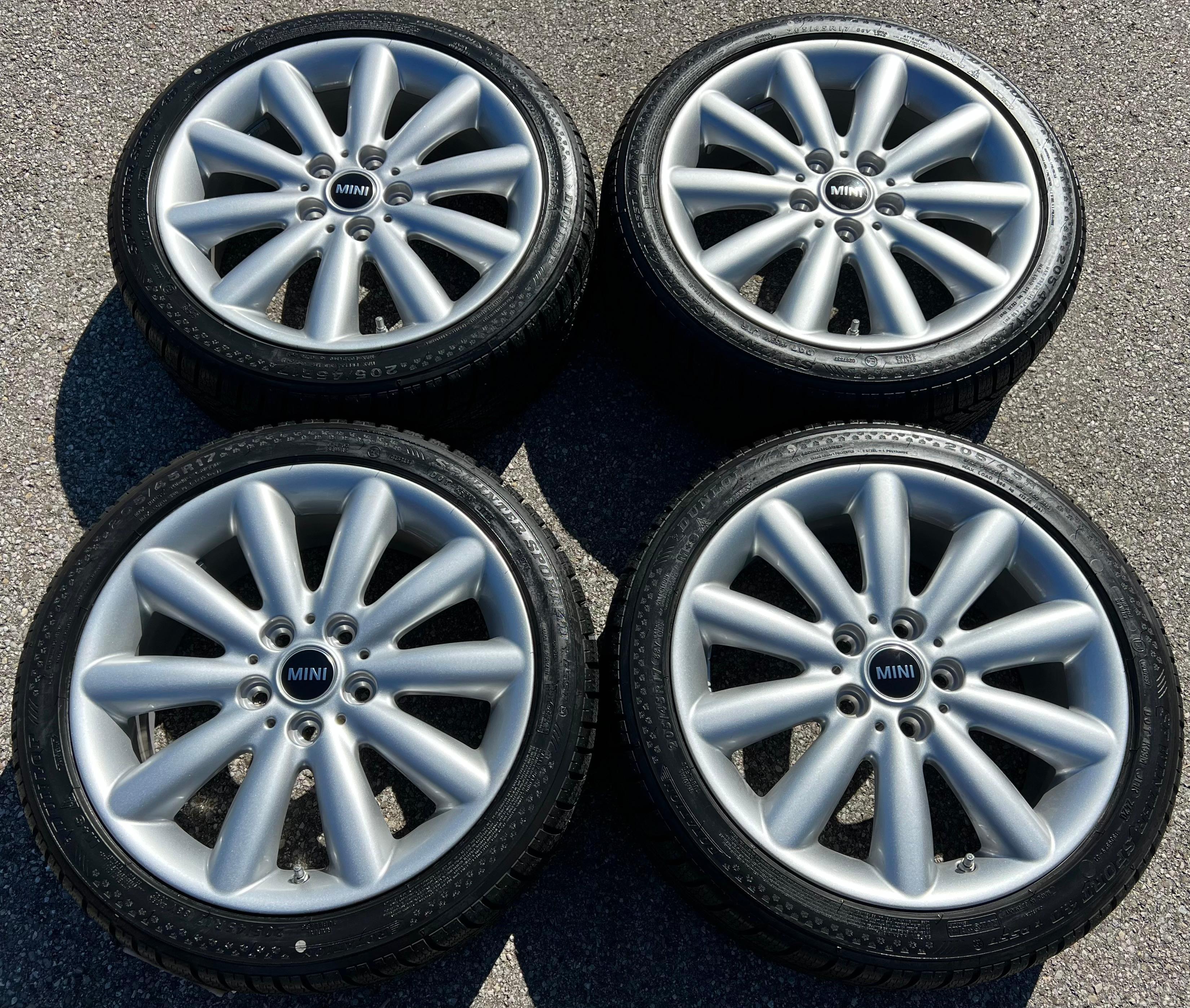 4 CERCHI INVERNALI ORIGINALI DA 17" IN ALLUMINIO MINI F55 F56 F57 COSMOS SPOKE 499 205/45R17 NUOVI CONSEGNA GRATUITA