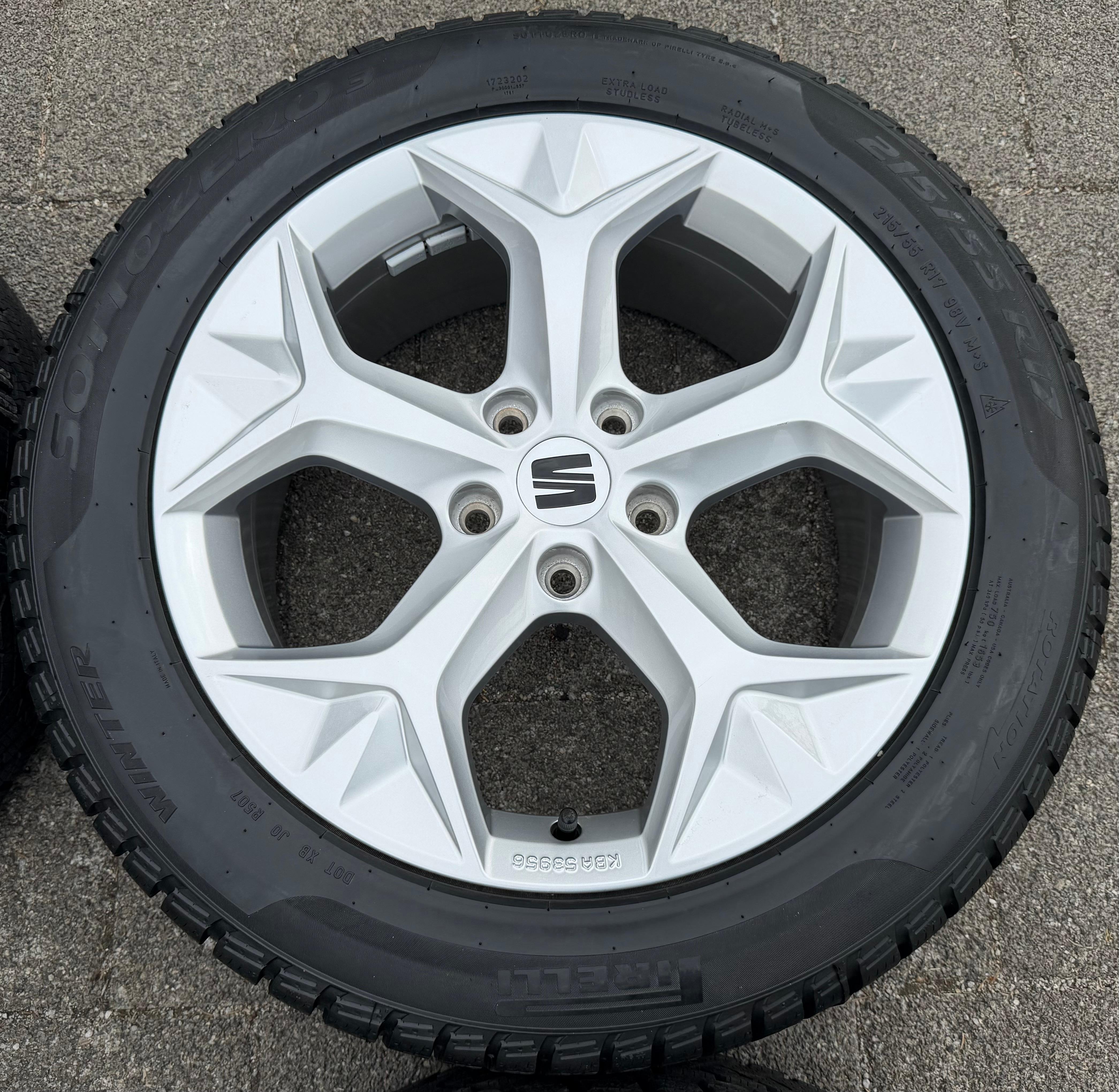 4 llantas de aluminio originales de invierno de 17" para SEAT Ateca Cupra 575071497H 215/55R17 98V, nuevas