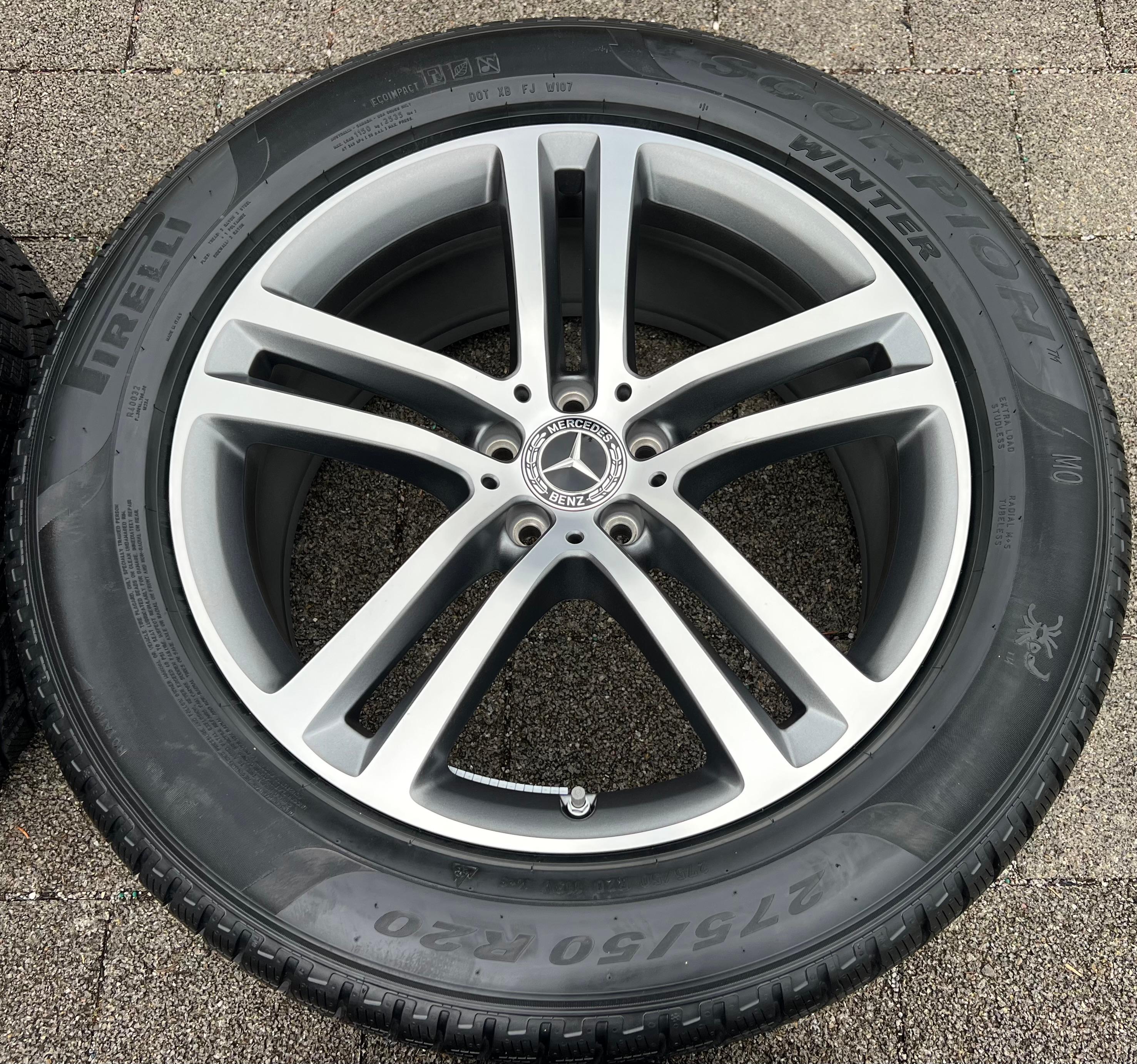 4 RUEDAS DE ALEACIÓN ORIGINALES DE 20" PARA INVIERNO MERCEDES GLE C167 V167 275/50R20 113 CON TPMS NUEVAS