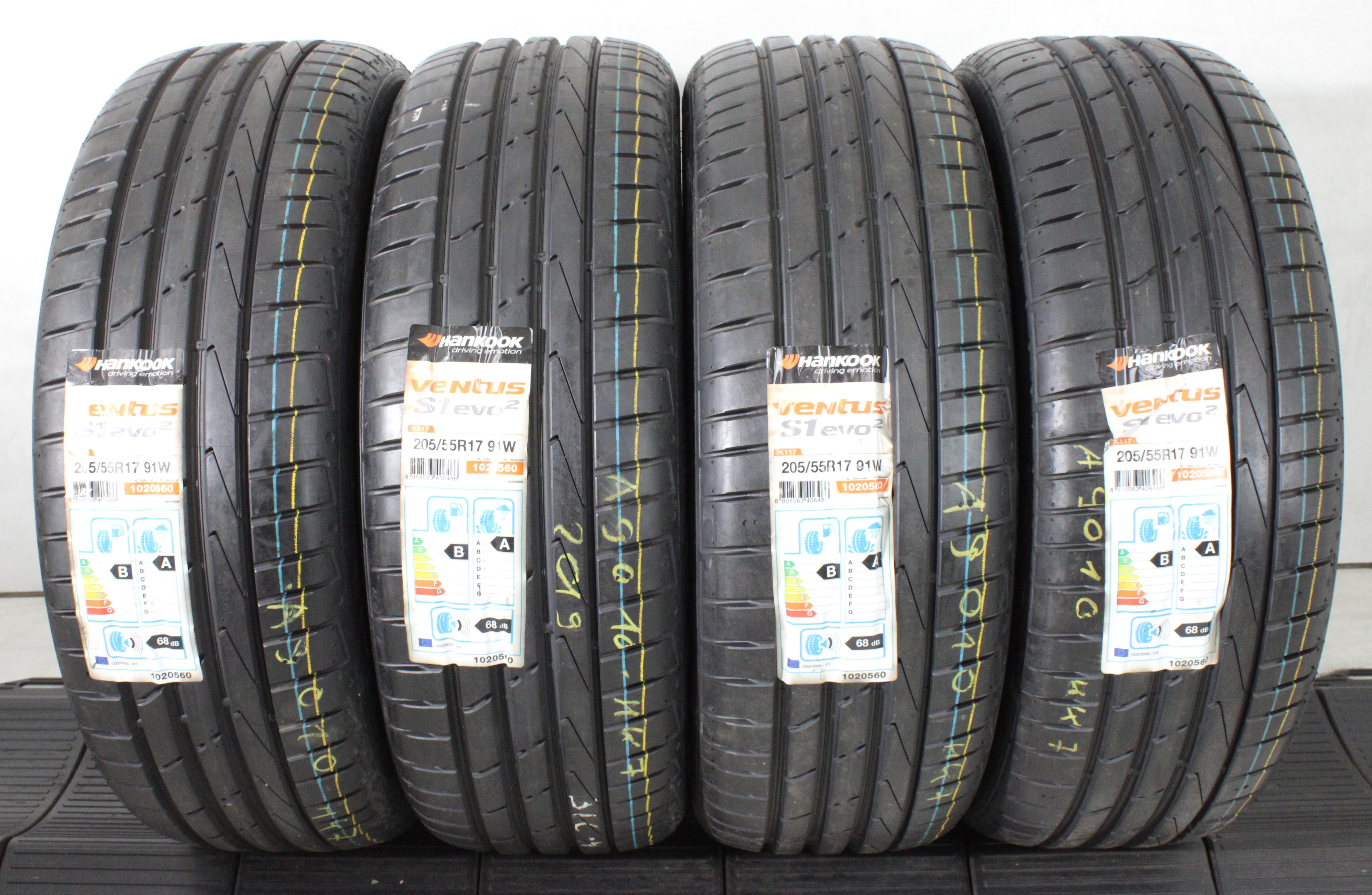 4 x 205/55R17 91W Sommerreifen Hankook Ventus S1 Evo 2 MO NEU 2019