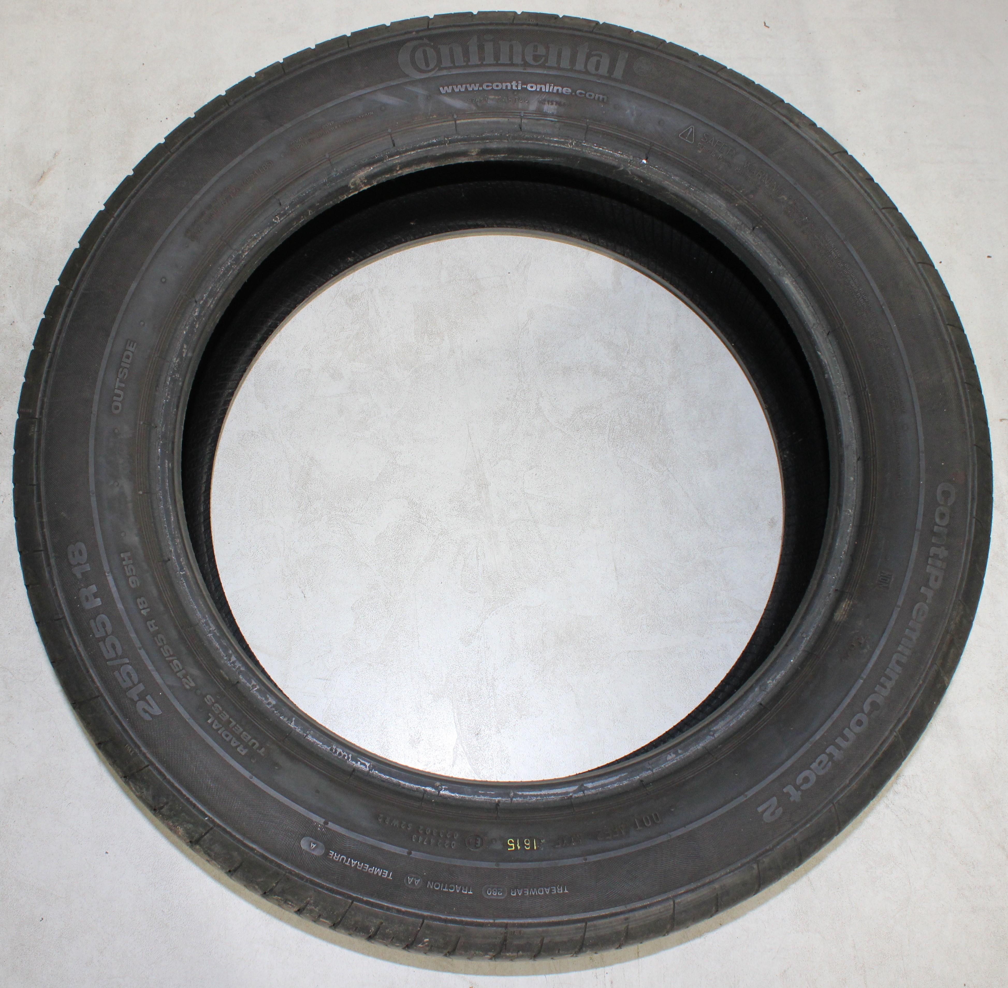 2 x 215/55R18 95H Sommerreifen Continental Premium Contact 2 5,5-6mm 2015