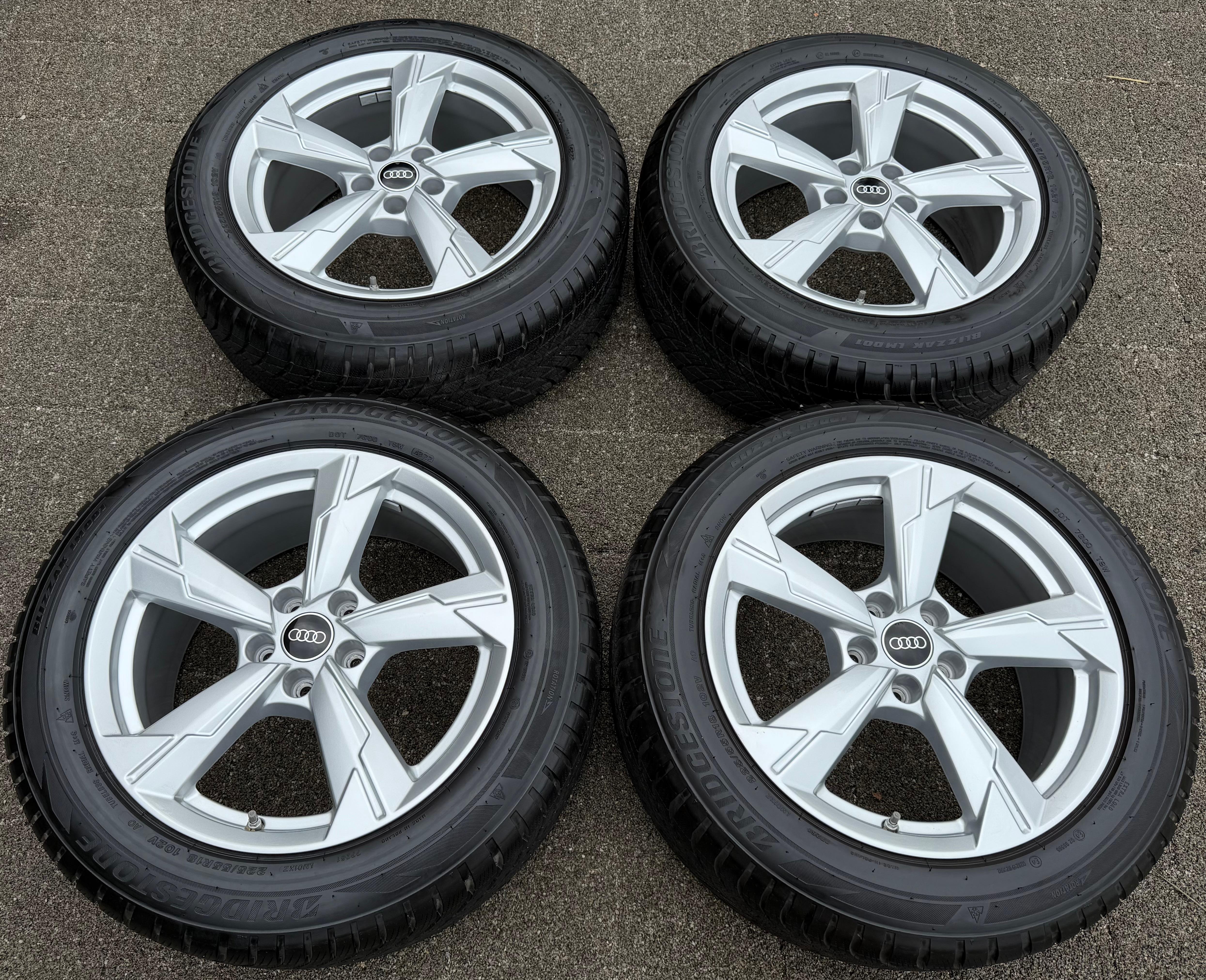 4 cerchi in lega originali da 18" con pneumatici invernali Audi A6 4K C8 225/55R18 102V Bridgestone 2022