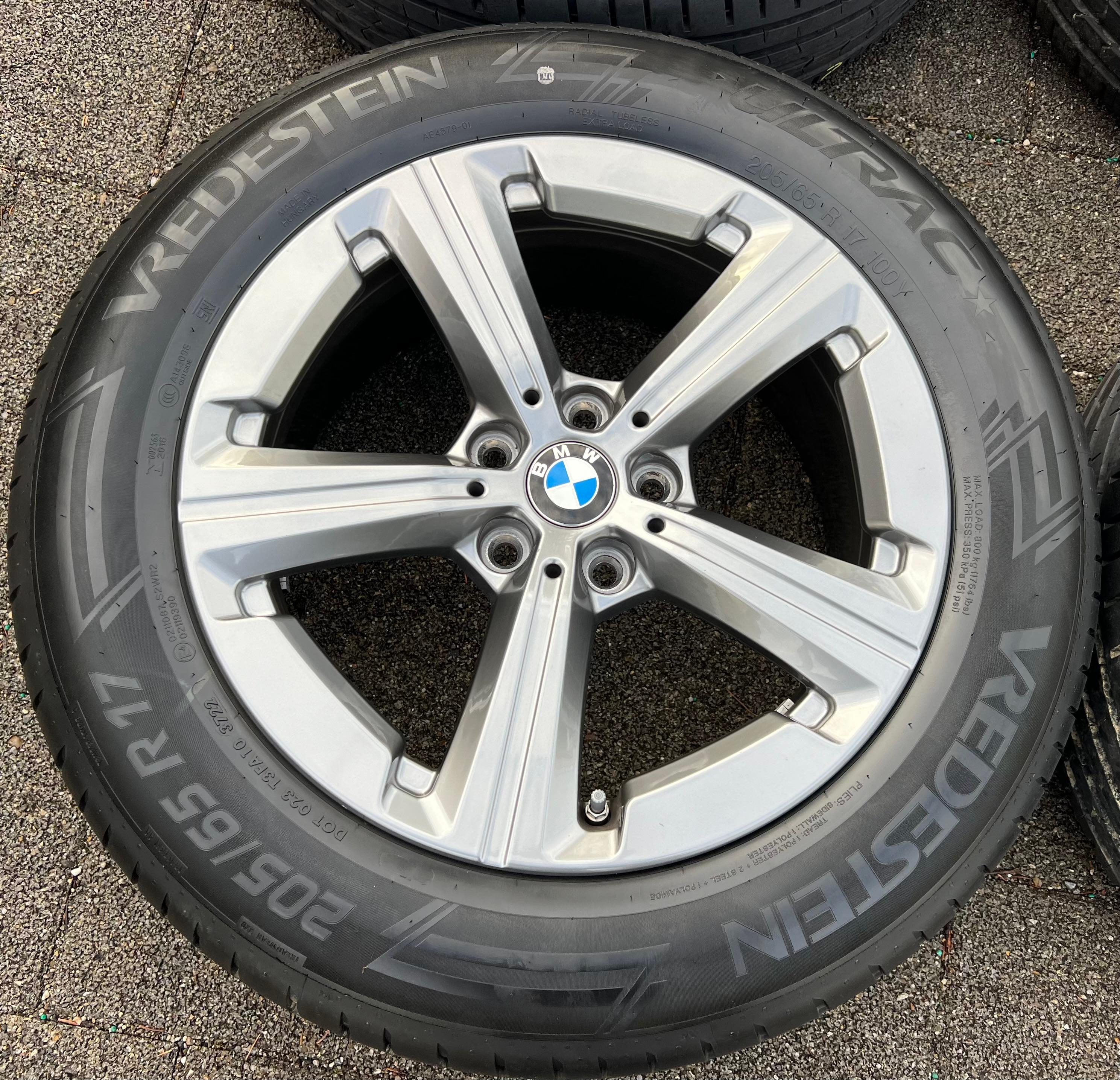 4 RUEDAS DE ALEACIÓN ORIGINALES DE 17" PARA VERANO BMW X1 U11 X2 U10 205/65R17 100Y VREDESTEIN 2022 RDKS