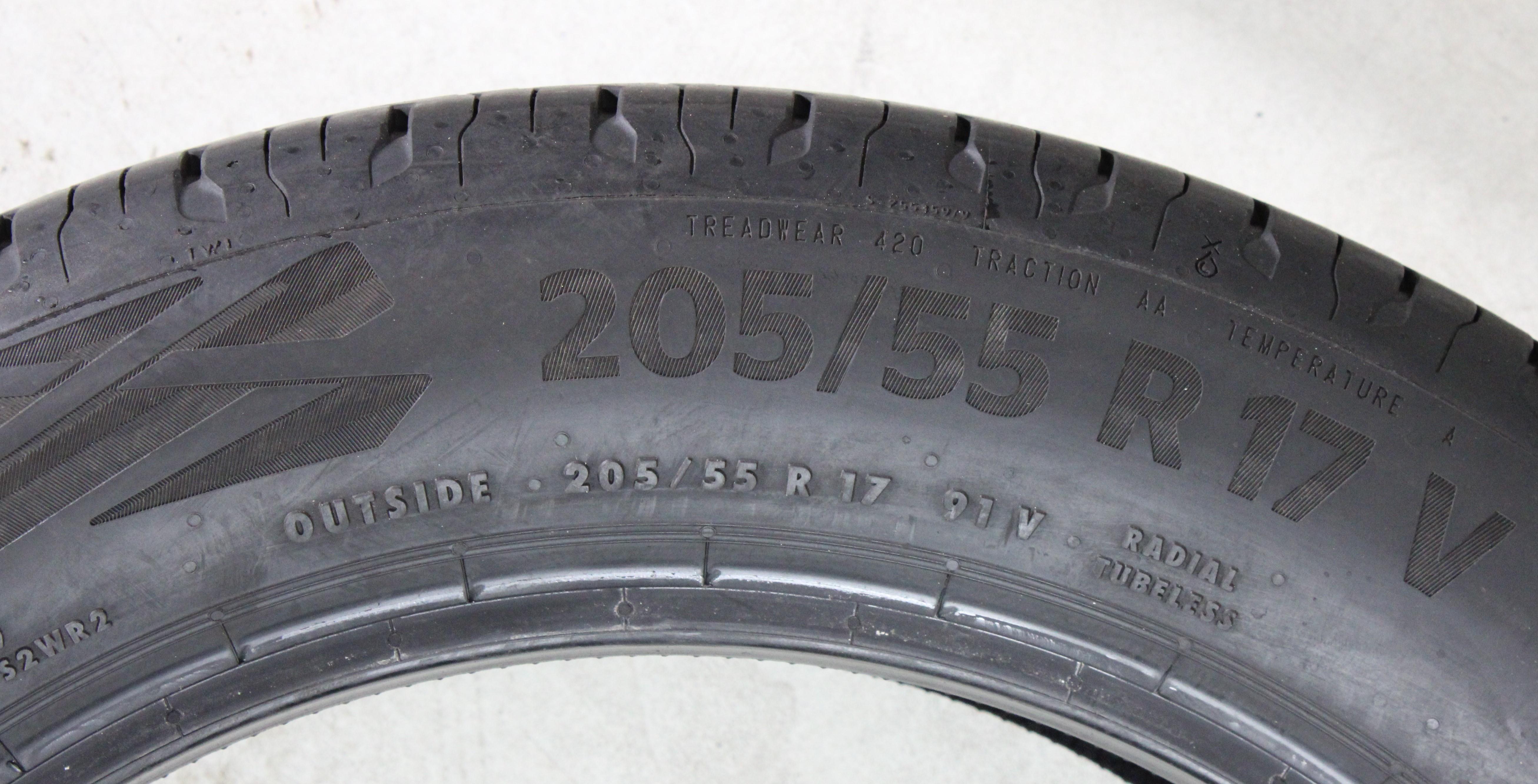 2 x 205/55R17 91V Sommerreifen Continental Eco Contact 6 5,5mm 2020