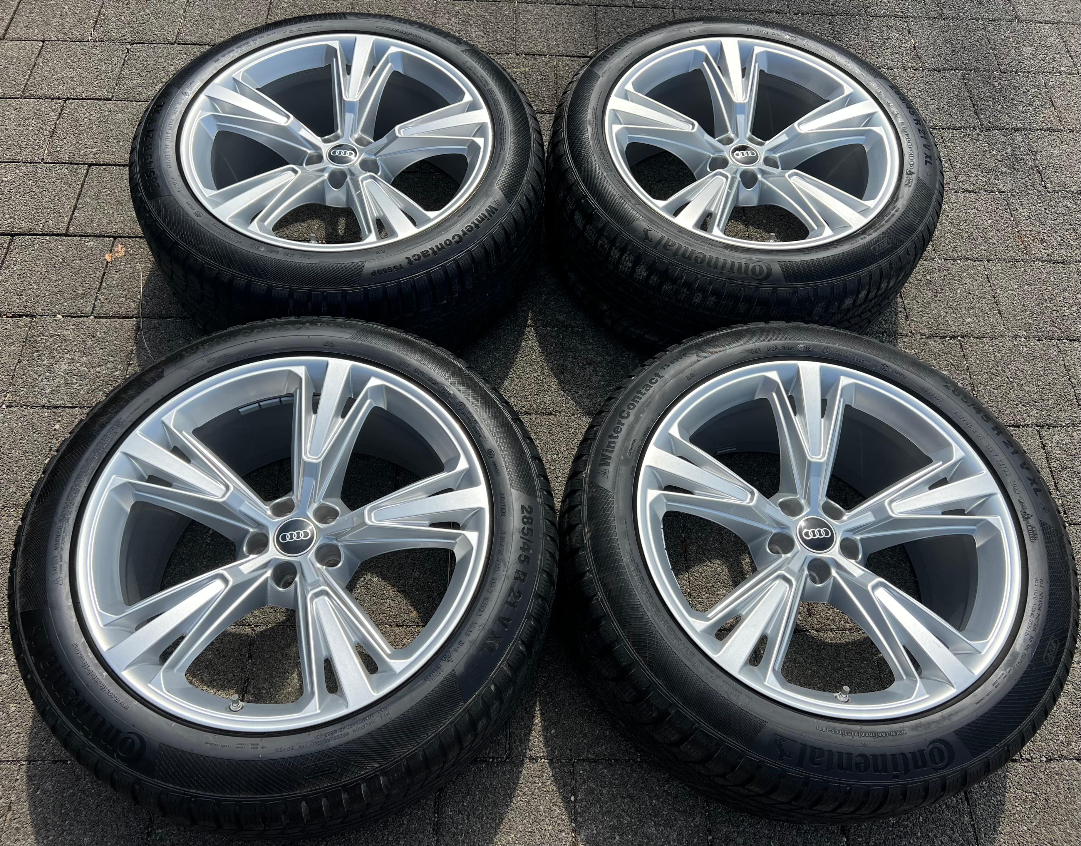 4 ORIGINAL 21" ALU WINTERRÄDER AUDI Q8 SQ8 4M 4M8601025H 285/45R21 113V CONTINENTAL FREIHAUS