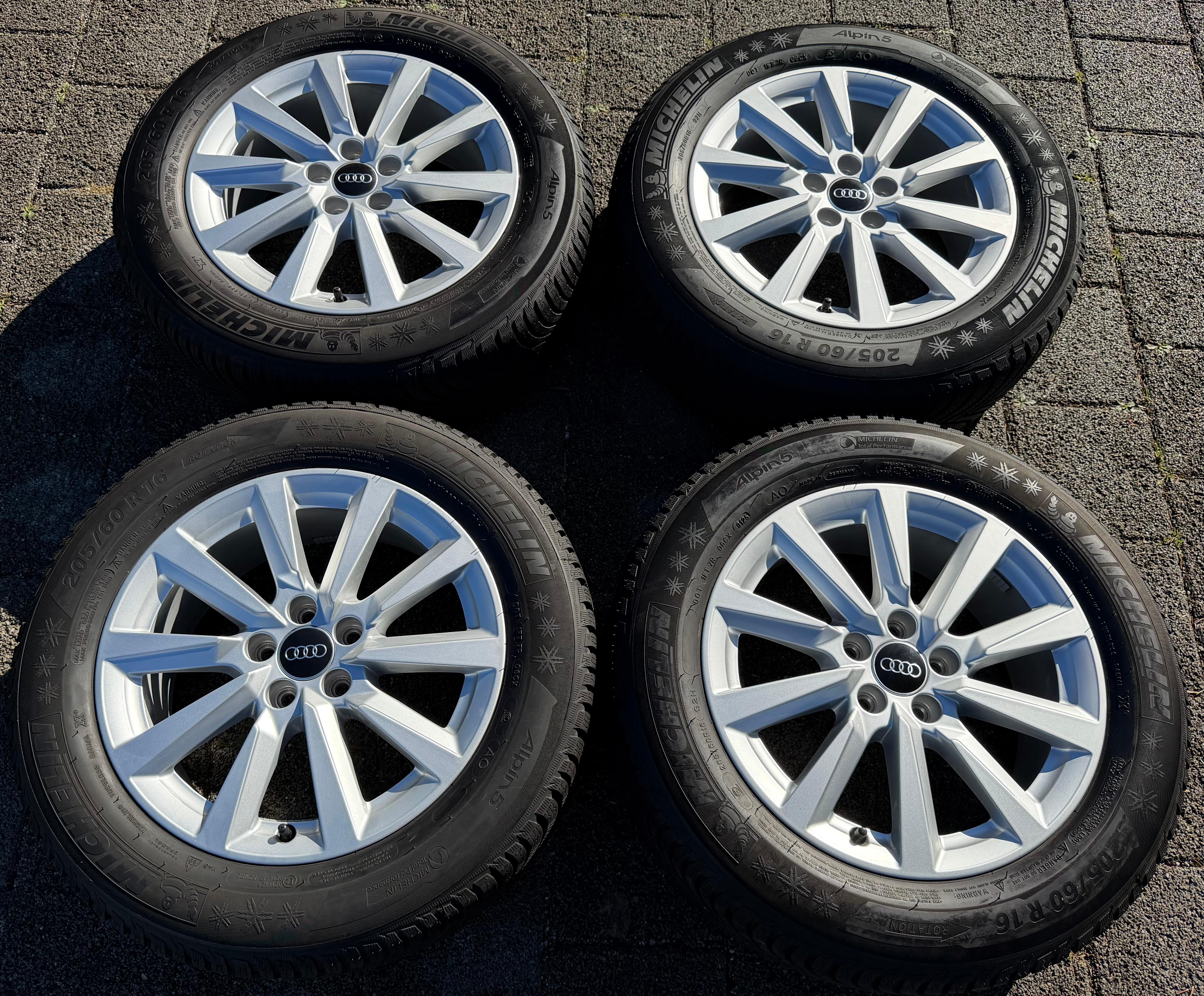 4 Original Alu Winterräder Audi A1 GB GBH 82A601025C 205/60R16 92H 2025 Michelin