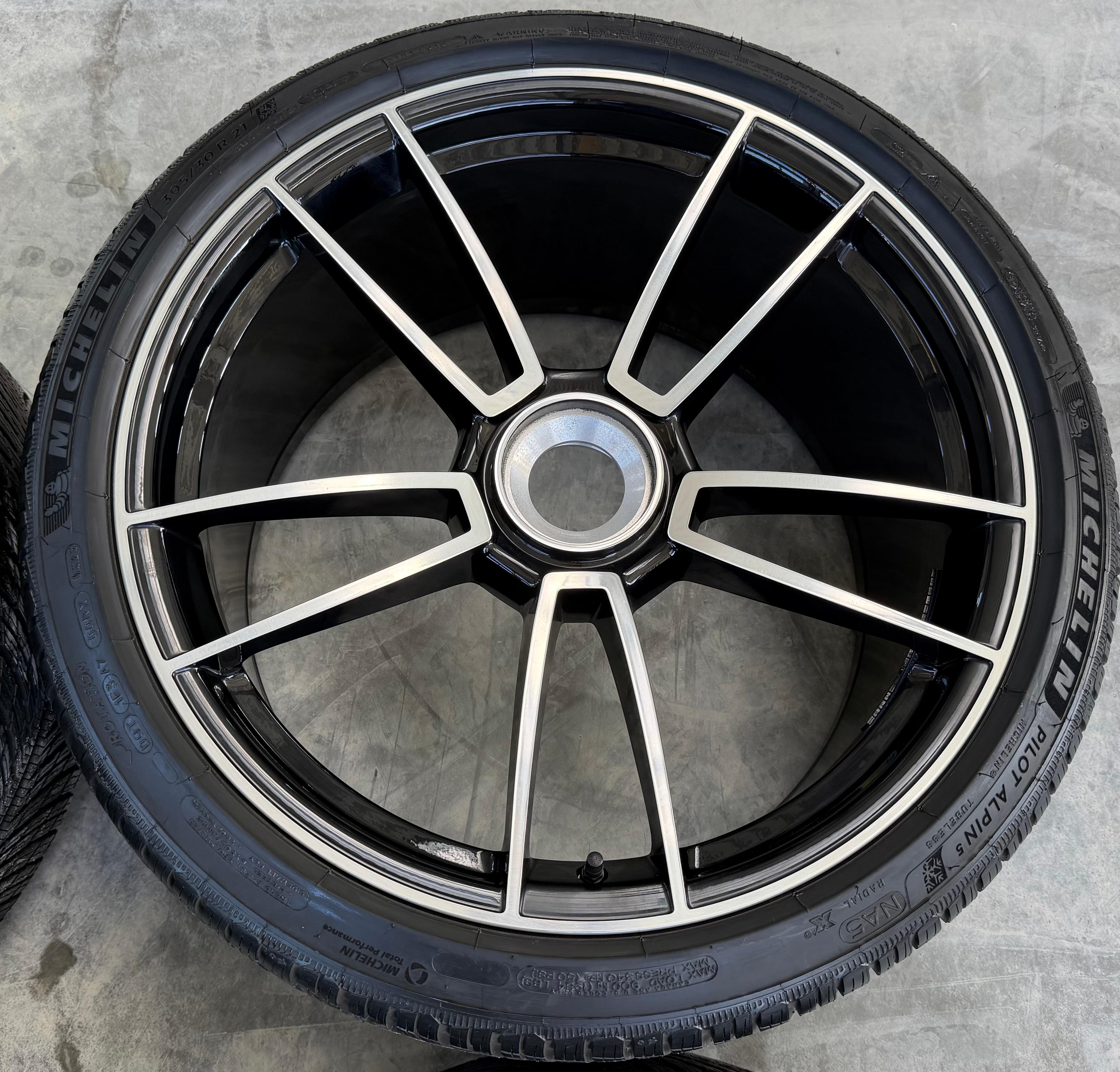 4 Original 20" 21" Alu Winterräder Porsche 911 992 Turbo S 992601025AB 992601025AC Zentralverschluss NEU