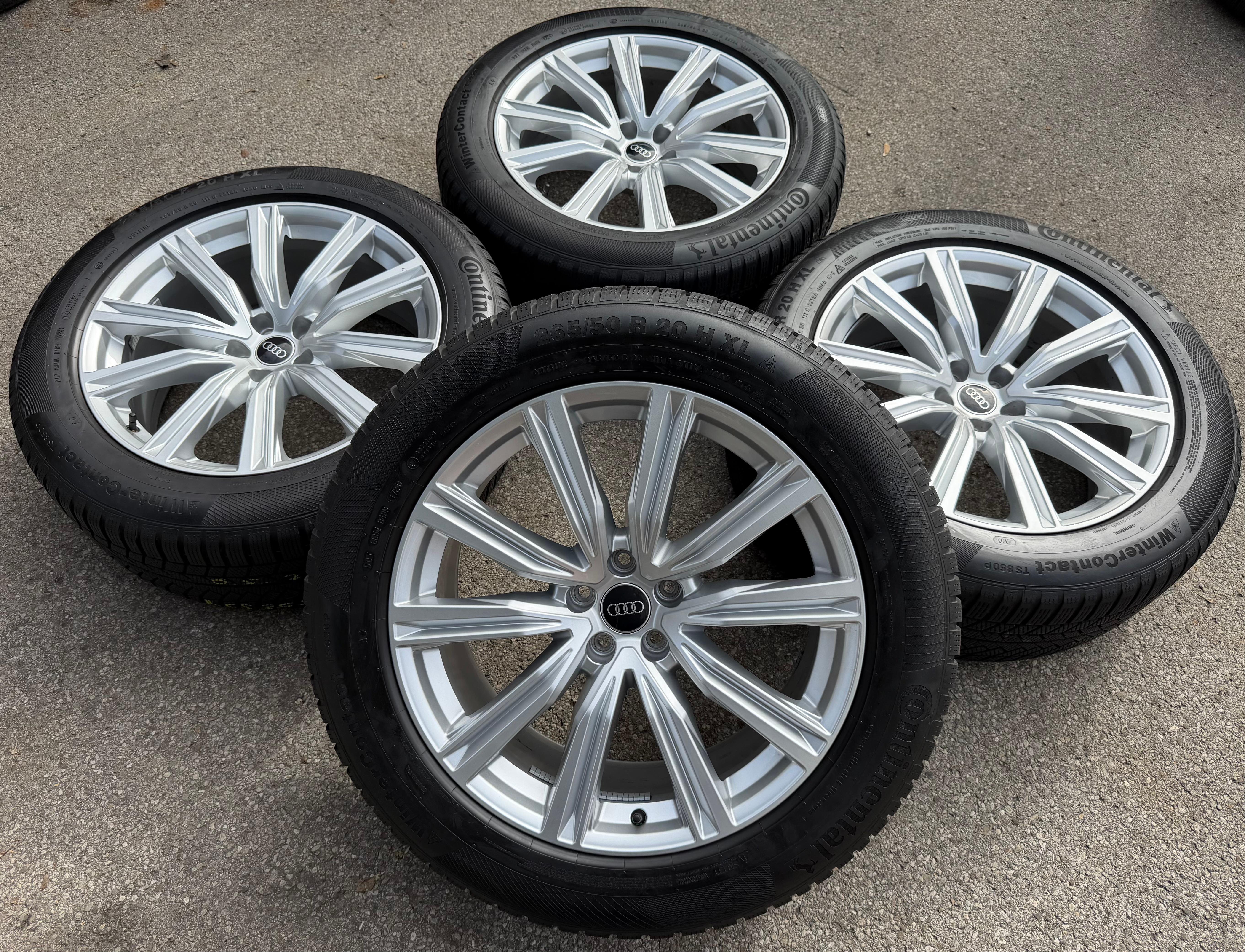 4 ruedas de invierno de aleación originales de 20" para Audi Q8 SQ8 4M8601025DK 265/50R20 111H Continental 2024