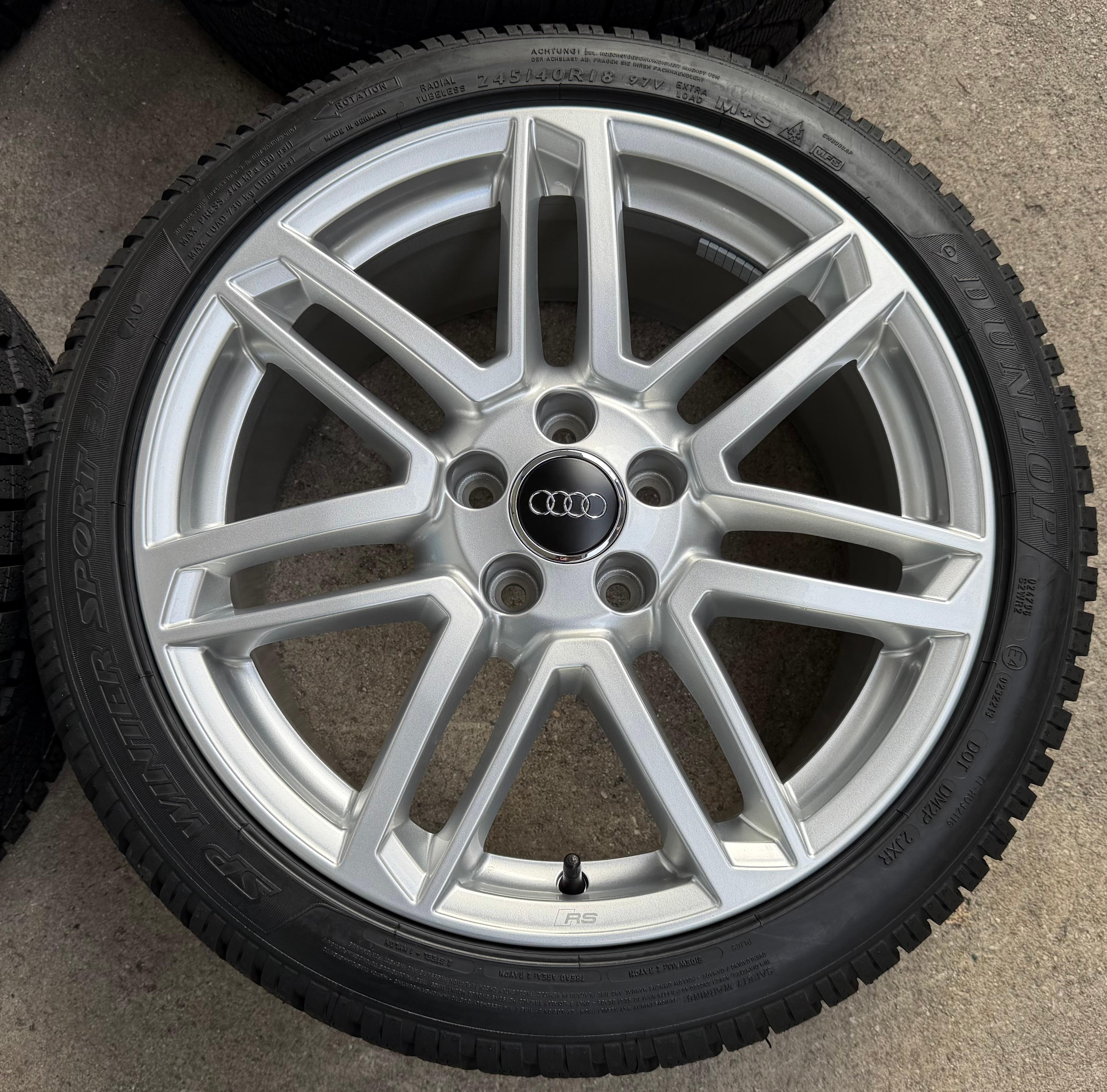 4 Original 18" Alu Winterräder Audi TT TTS 8S 8S0601025M 245/40R18 97V Dunlop