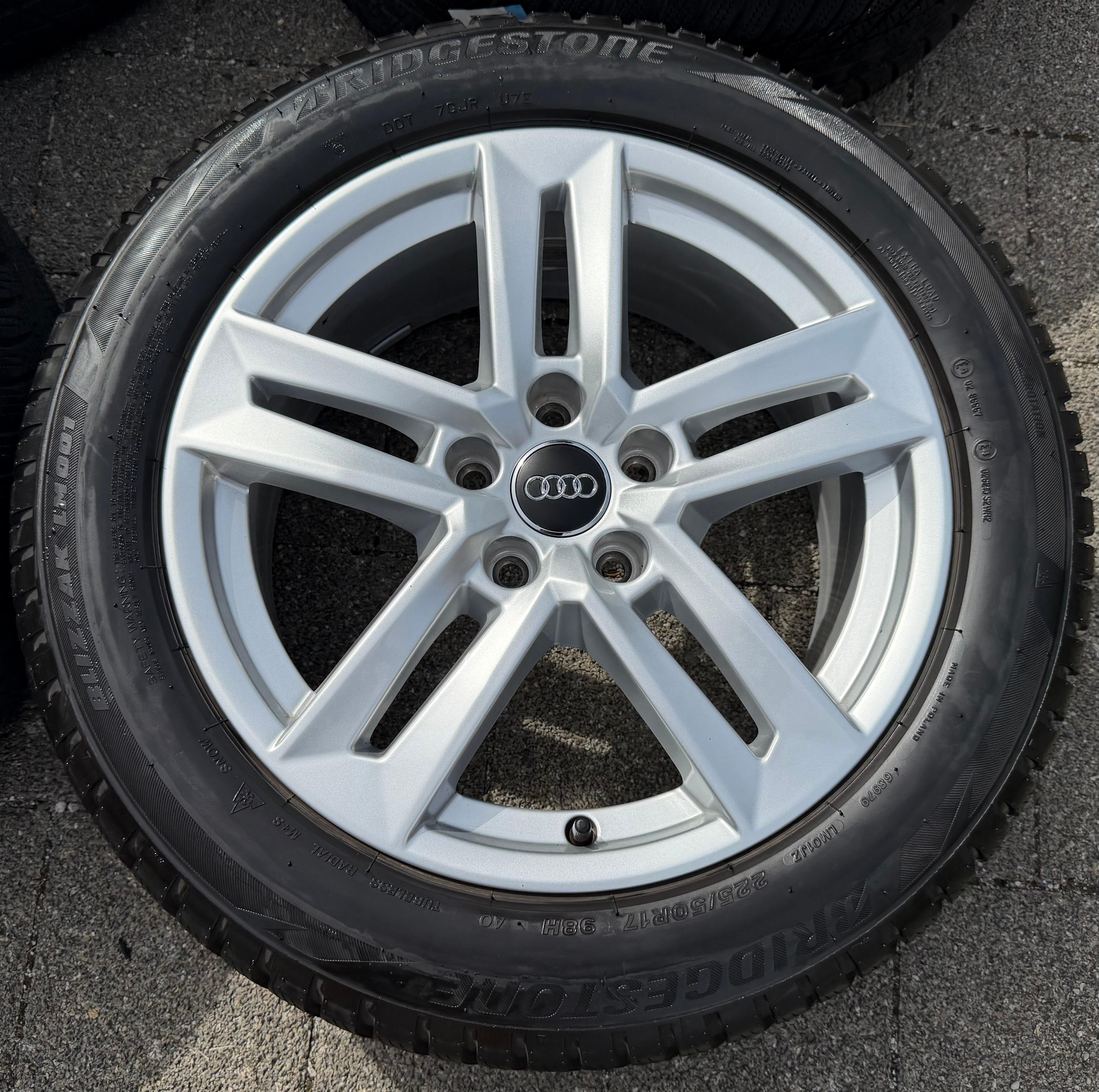 4 ruedas de aleación originales de 17" para invierno Audi A4 B9 8W 8W0601025P 225/50R17 98H Bridgestone