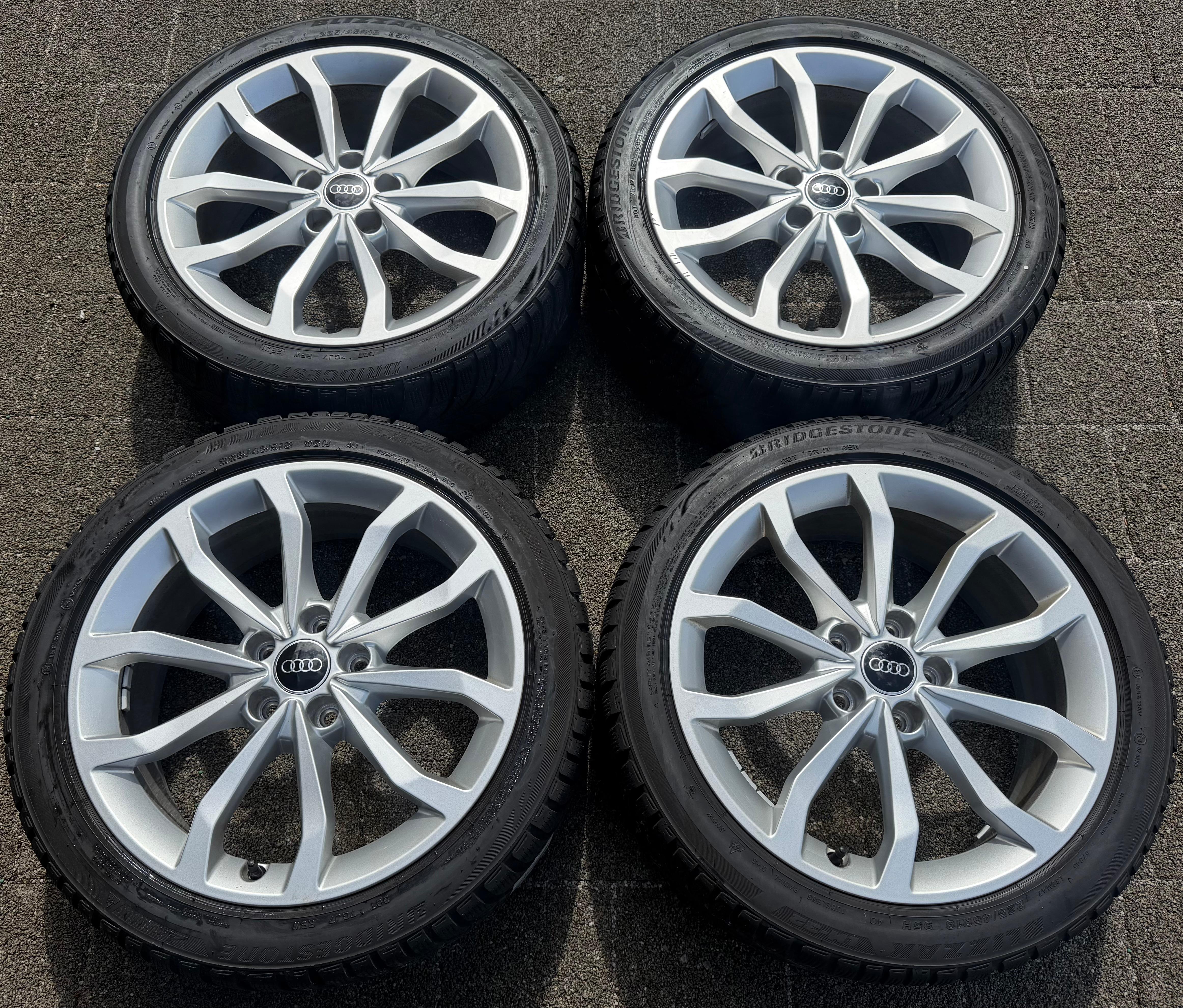 4 ruedas de invierno de aleación originales de 18" para Audi A4 S4 8W 8W0601025ED 225/45R18 95H Bridgestone