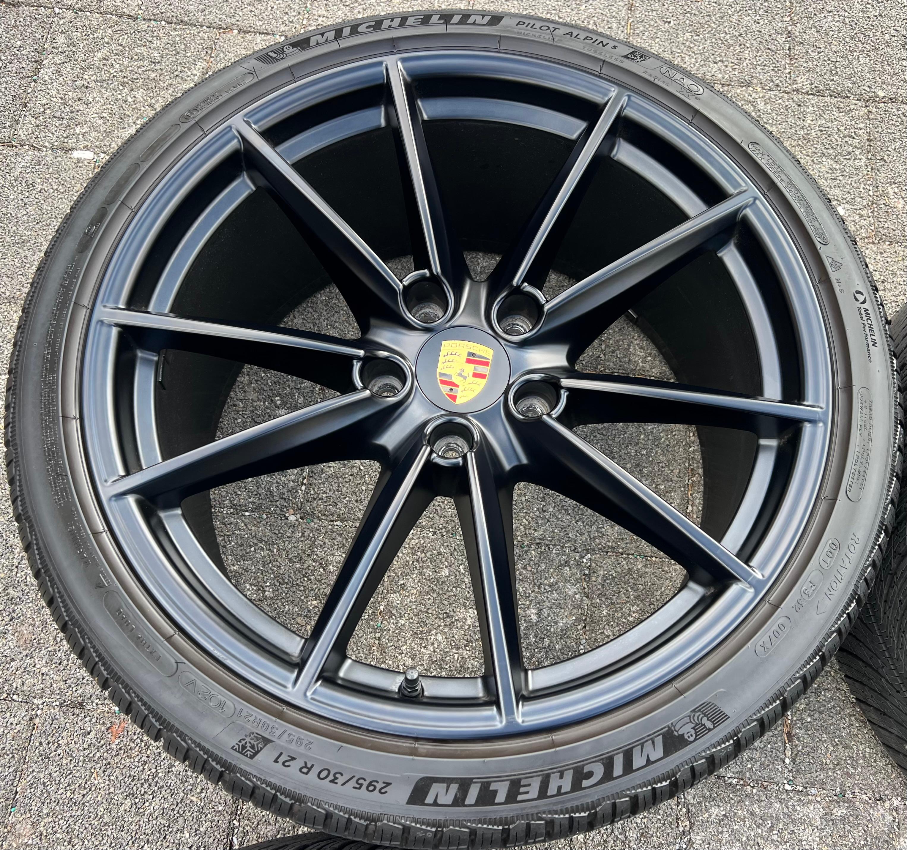 4 ORIGINAL 20" 21" ALU WINTERRÄDER PORSCHE 911 992 992601025C 992601025D SCHWARZ RDKS