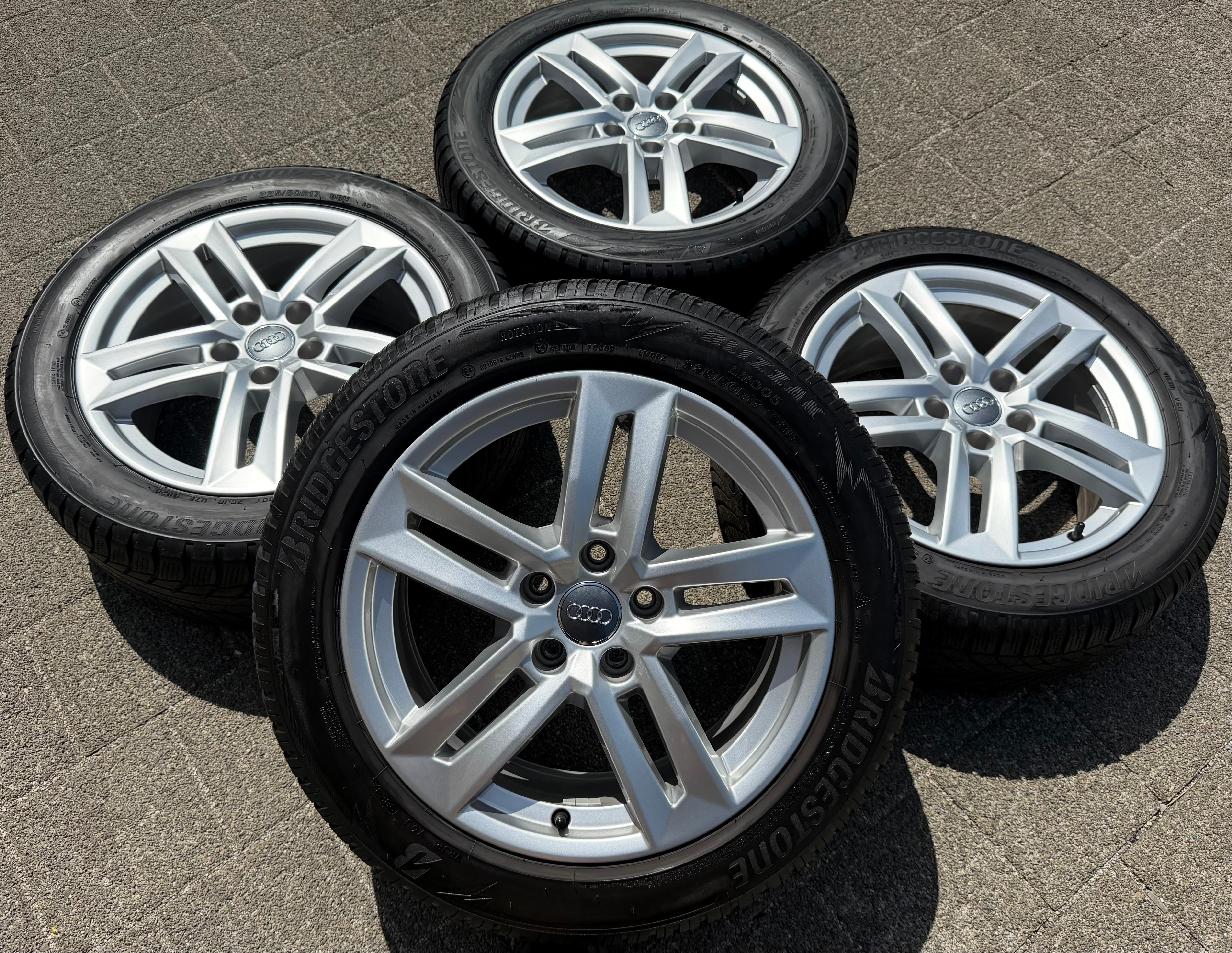 4 Original 17" Alu Winterräder Audi A4 B9 8W 8W0601025P 225/50R17 98H Bridgestone