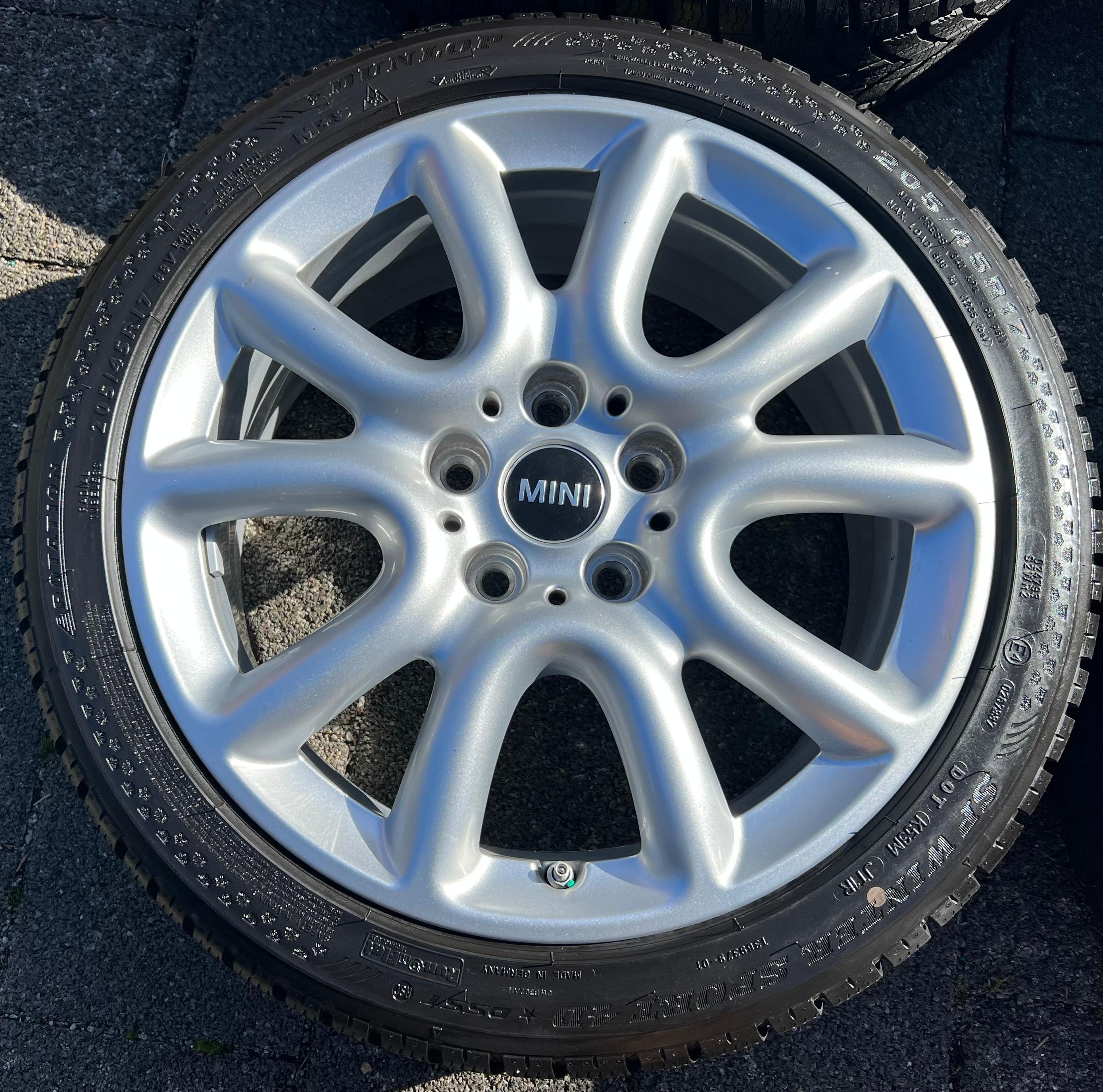 4 ROUES D'HIVER ORIGINALES 17" EN ALUMINIUM MINI F55 F56 F57 JCW 205/45R17 88V DUNLOP 2020