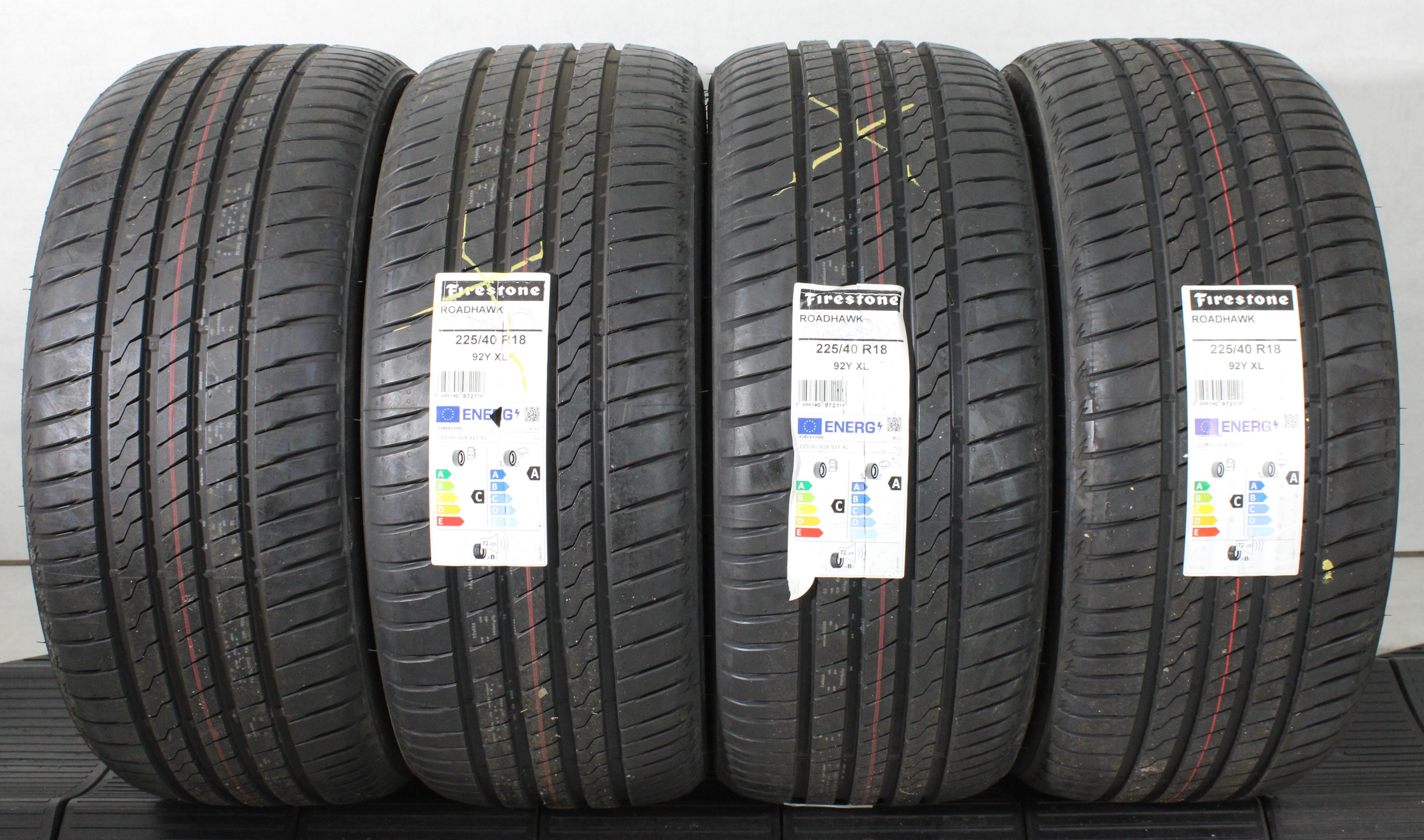4 x 225/40R18 92Y Sommerreifen Firestone Roadhawk 3x2022/1x2023 XL