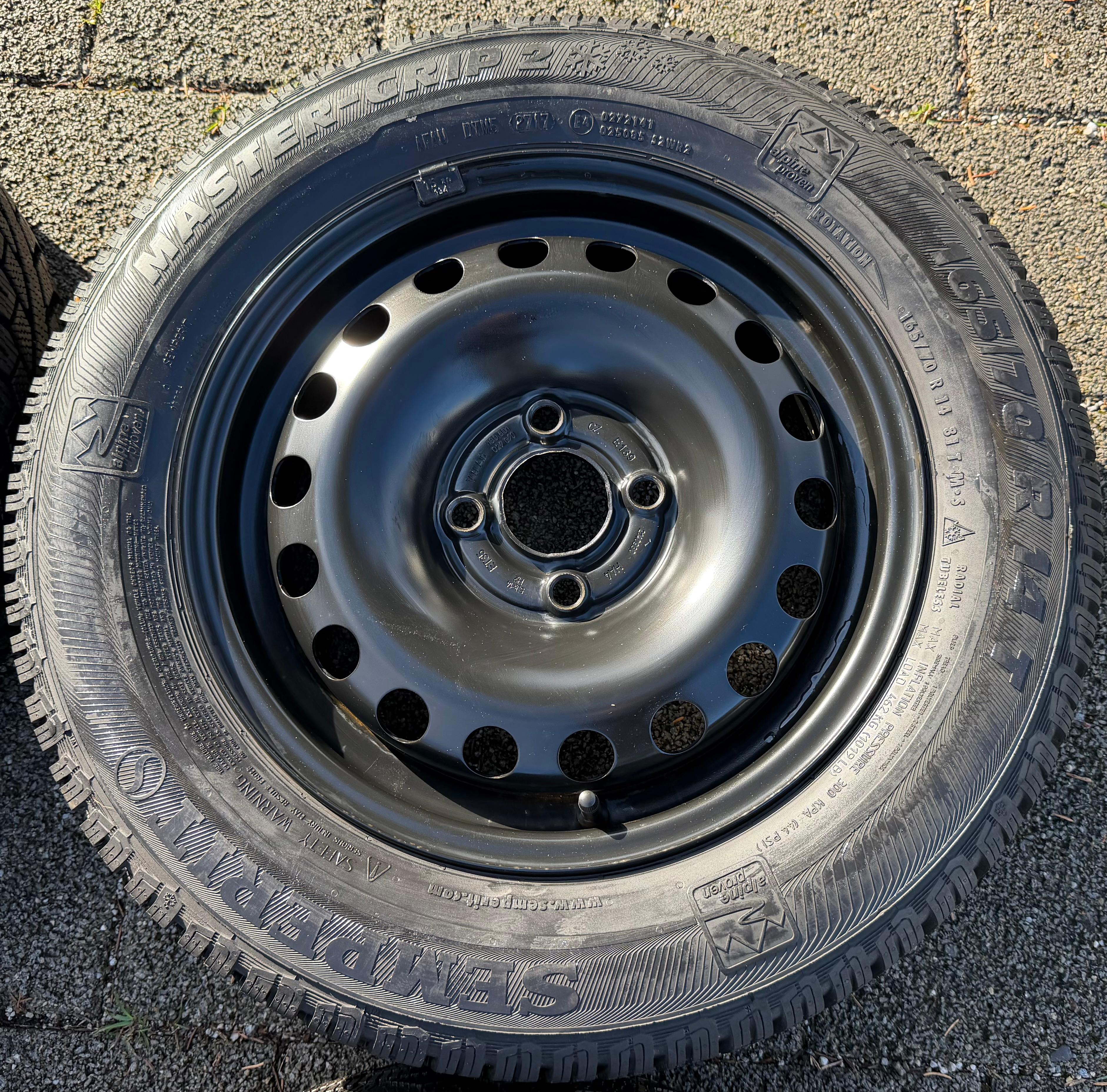 4 Winterräder VW UP UP! SEAT MII Skoda Citigo 165/70R14 81T Semperit 1S0601027