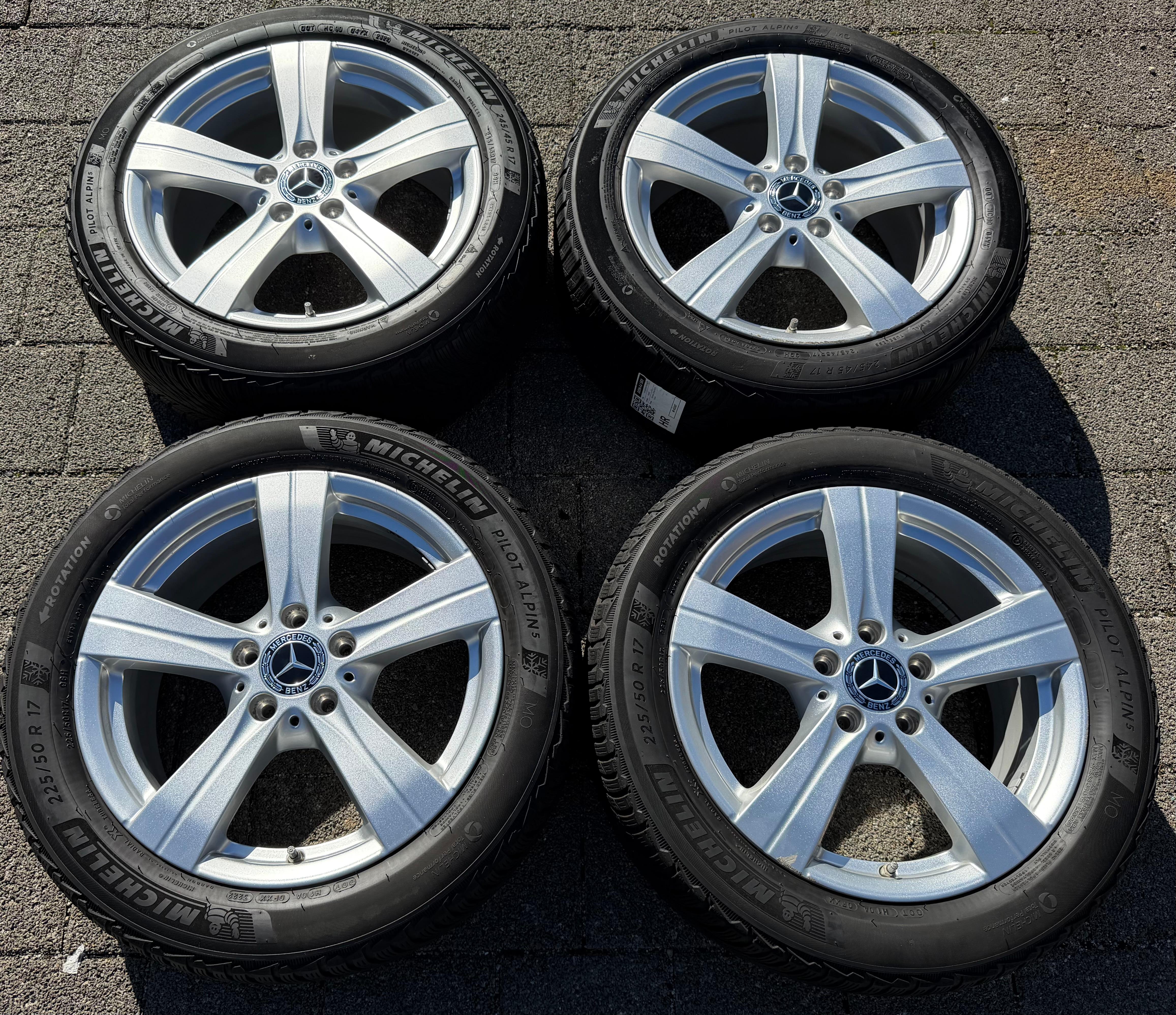 4 Original 17" Alu Winterräder Mercedes C-Klasse W206 Hybrid RDKS Michelin