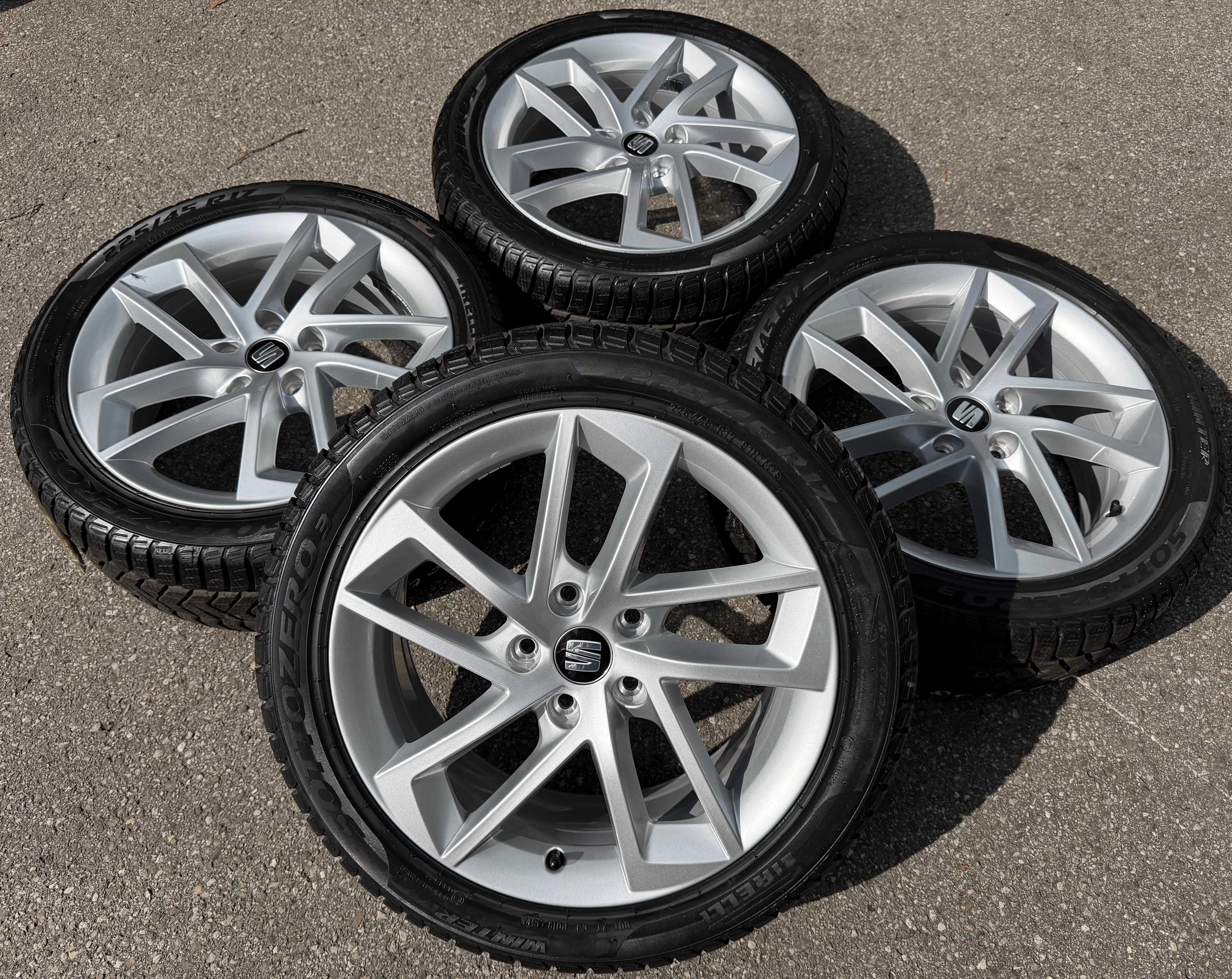 4 jantes d'hiver en aluminium d'origine 17 pouces pour Seat Leon 5F 5F0601025G 225/45R17 91H, livraison gratuite