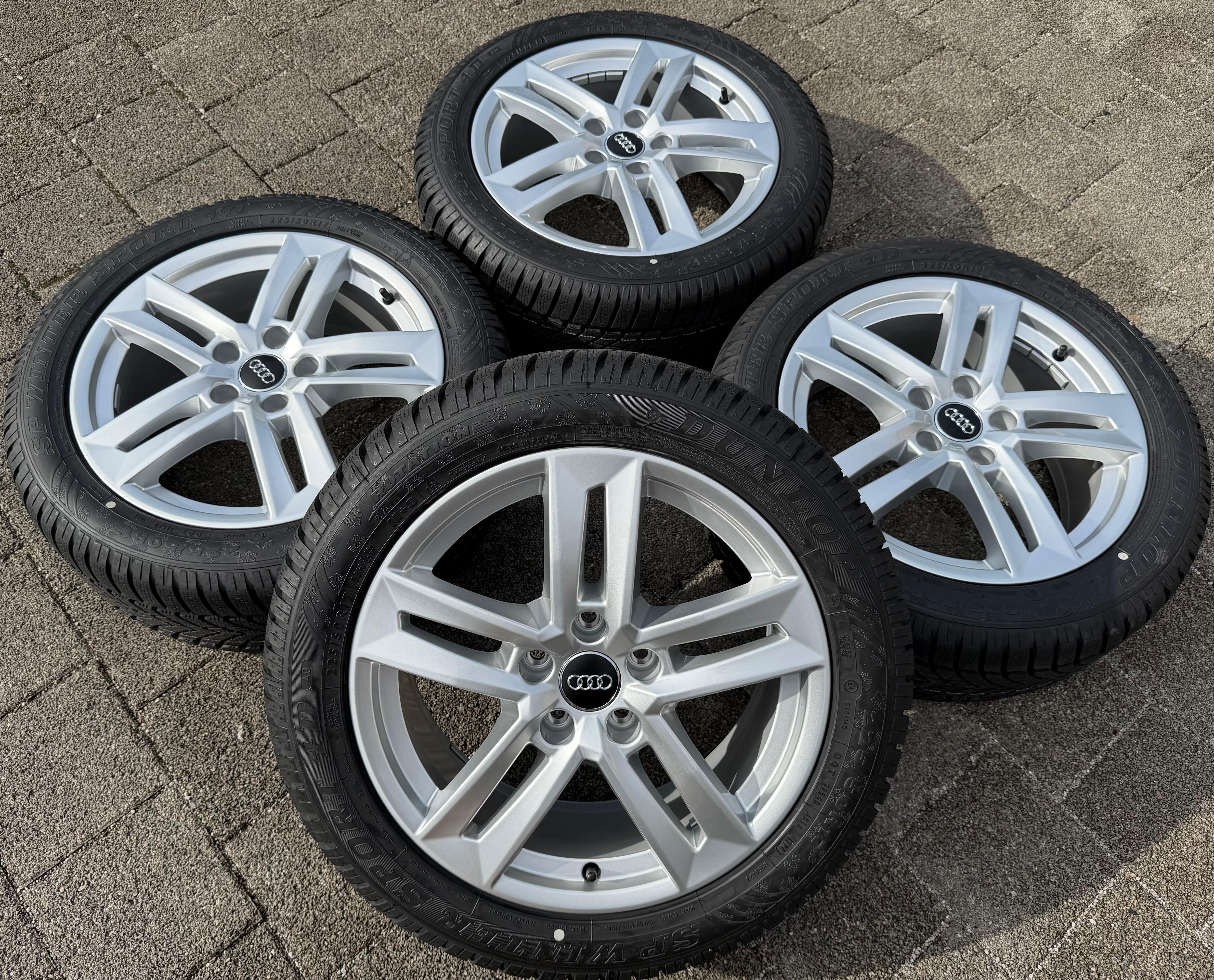 4 Original 17" Alu Winterräder Audi A4 B9 8W 8W0601025P 225/50R17 98H Dunlop NEU