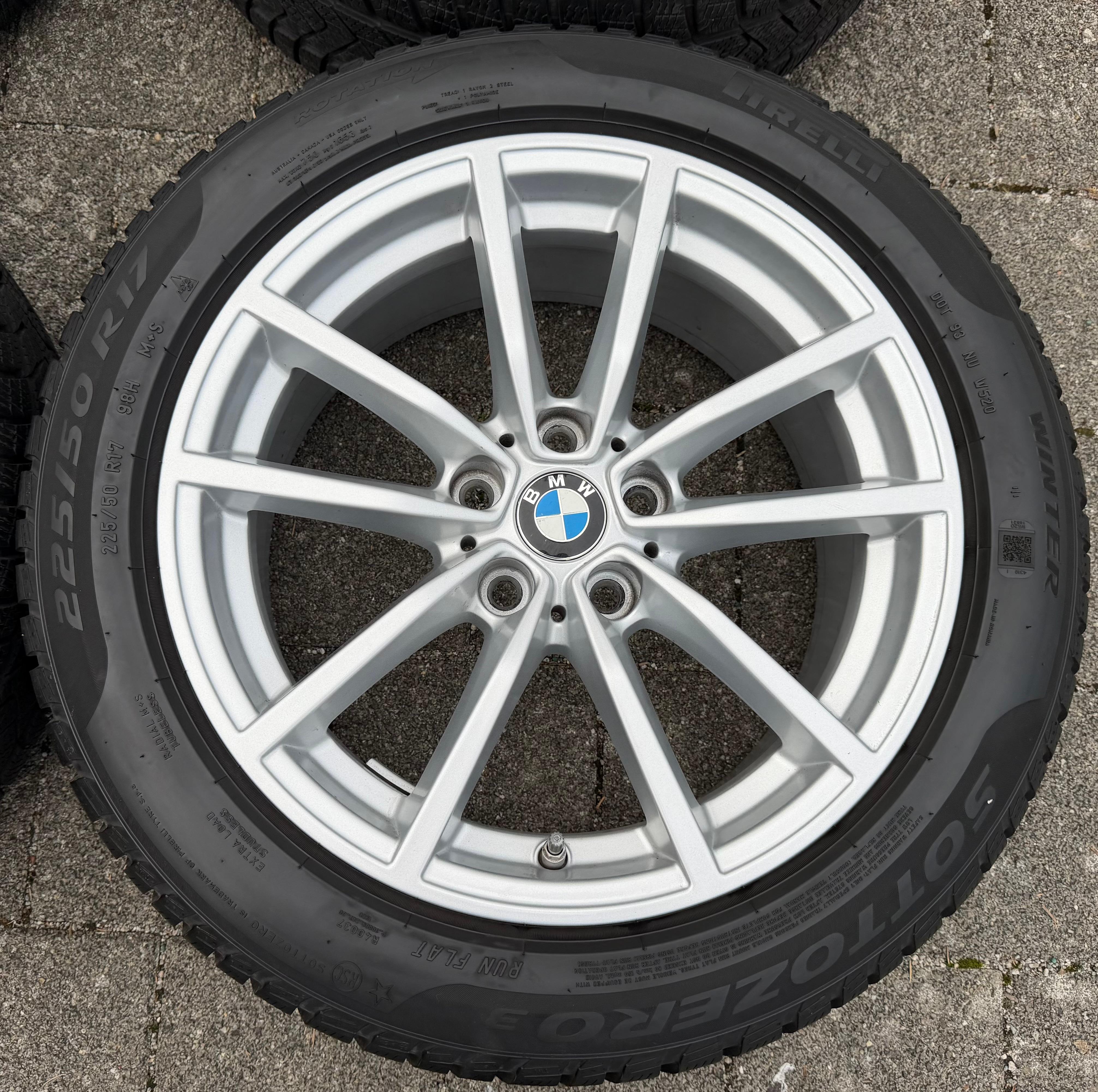 4 originele 17" lichtmetalen winterwielen BMW 3-serie G20 G21 4-serie G22 G23 Styling 778 bandenspanningssensoren Pirelli
