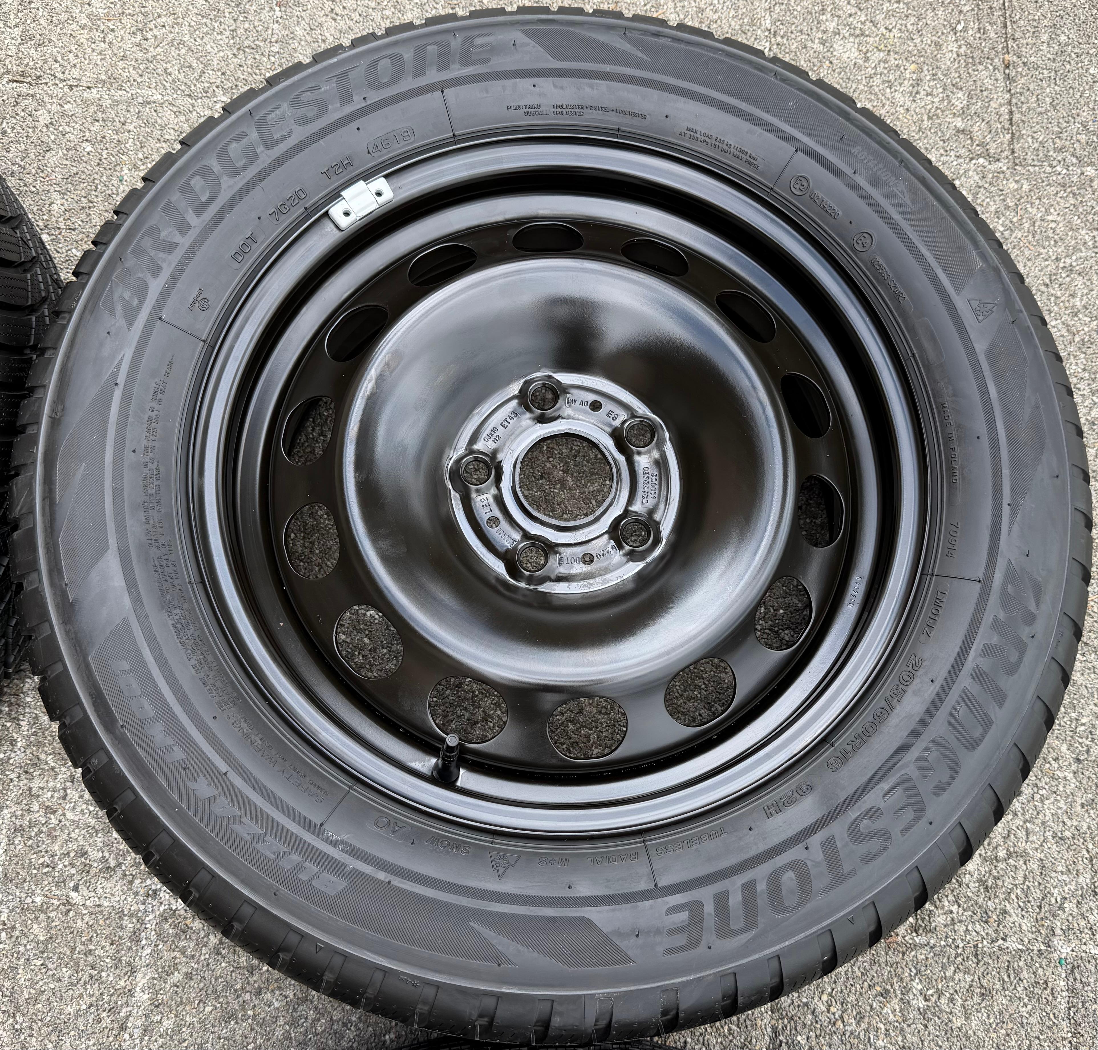 4 Winterräder Audi Q2 GA VW T-Roc  205/60R16 92H Bridgestone 5Q0601027AM