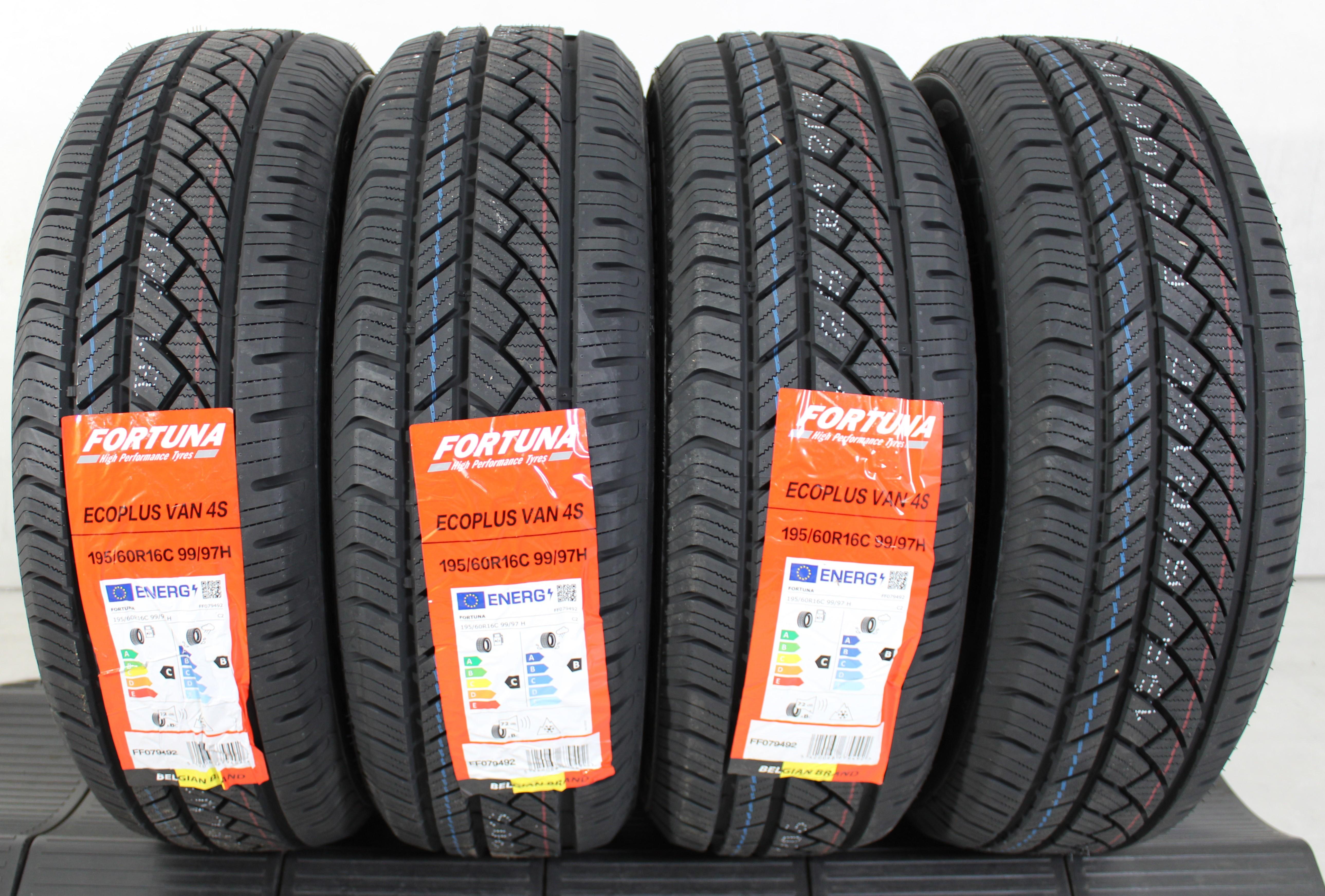 4 x 195/60R16C 99/97H Ganzjahresreifen Fortuna Ecoplus Van 4S 2024