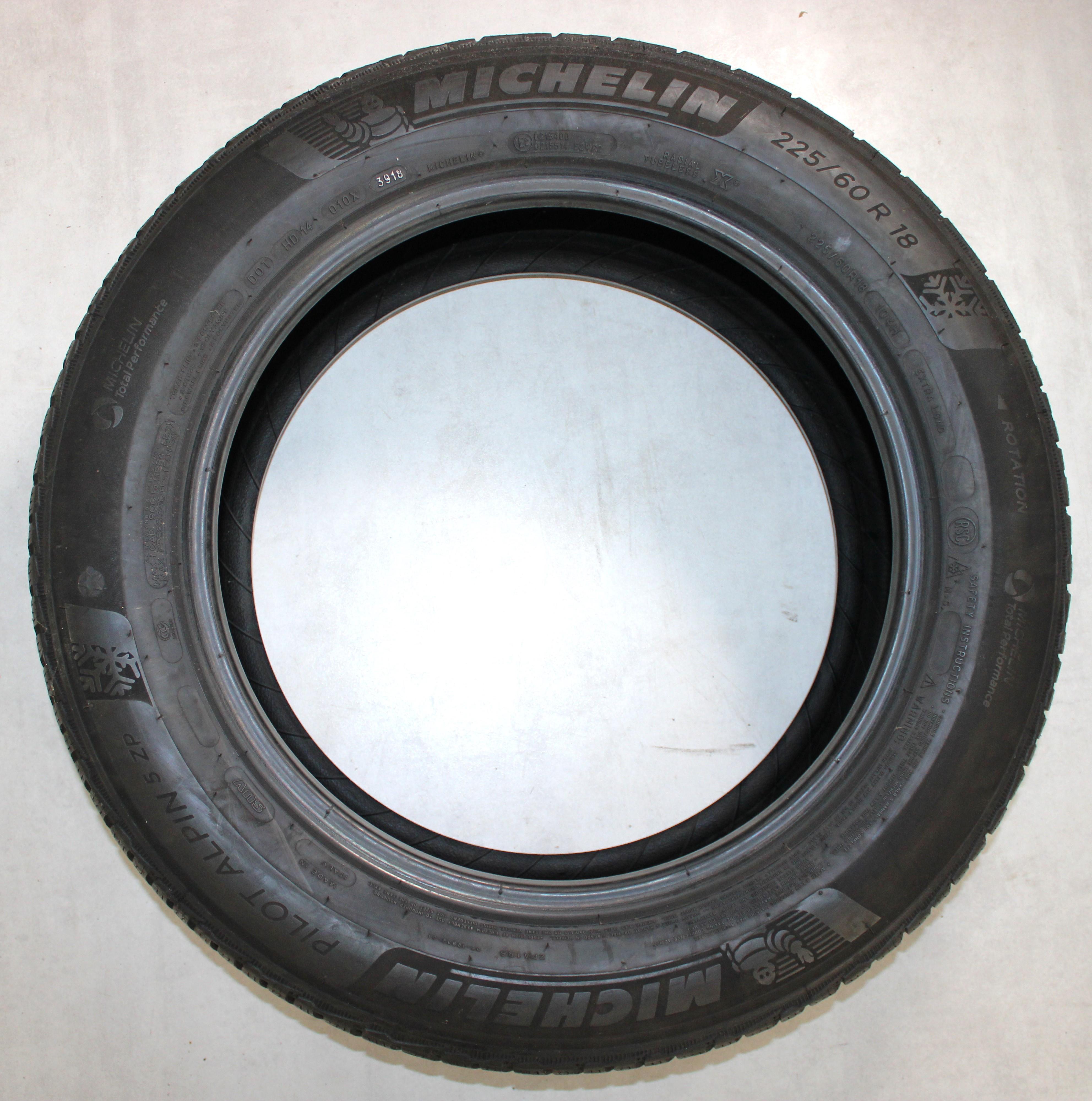 1 x 225/60R18 104H Winterreifen Michelin Pilot Alpin 5 ZP 5,5-6mm 2018 *