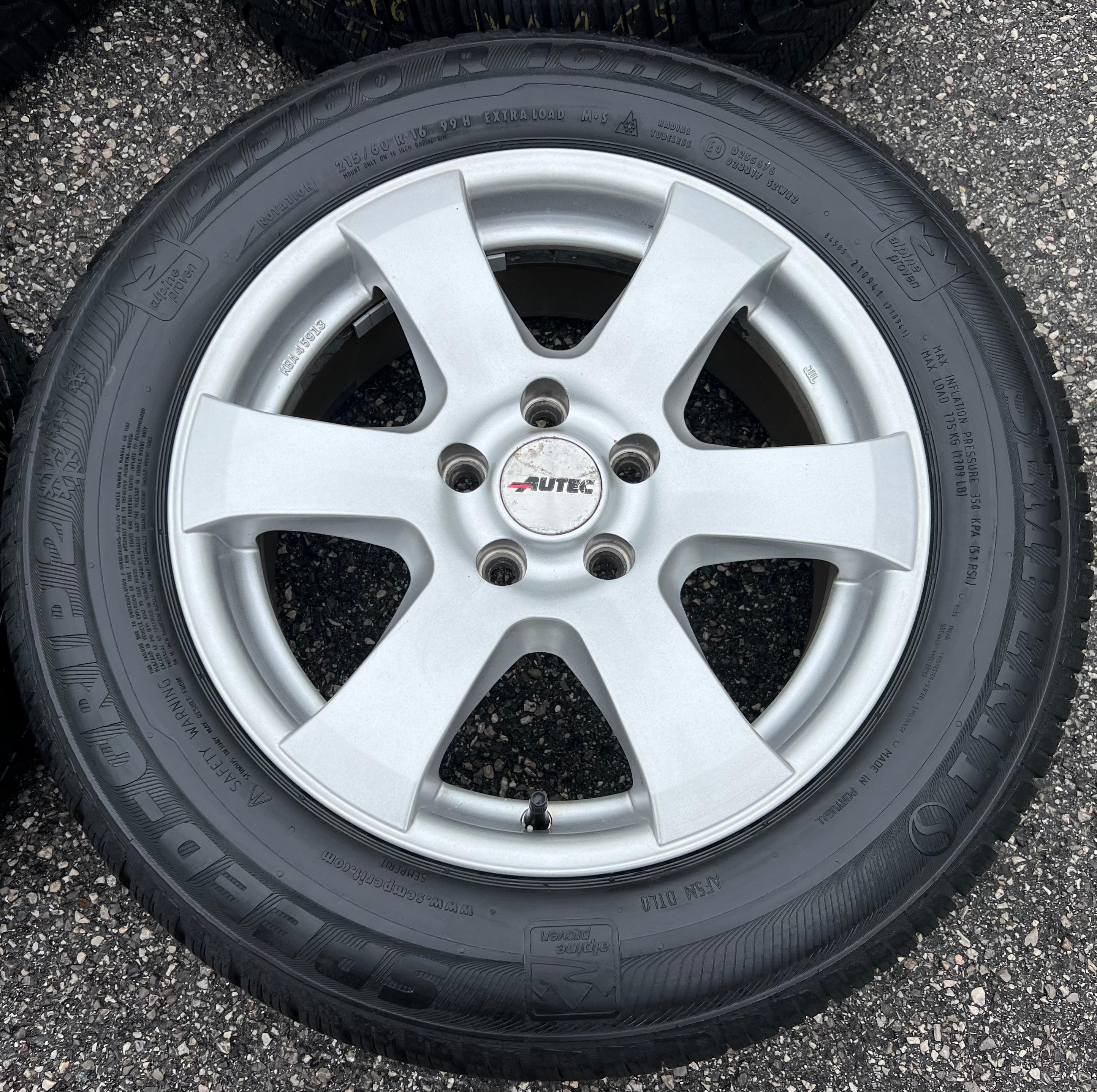4 ALU 16" WINTERRÄDER PEUGEOT 508 607 215/60R16 99H SEMPERIT FREIHAUS