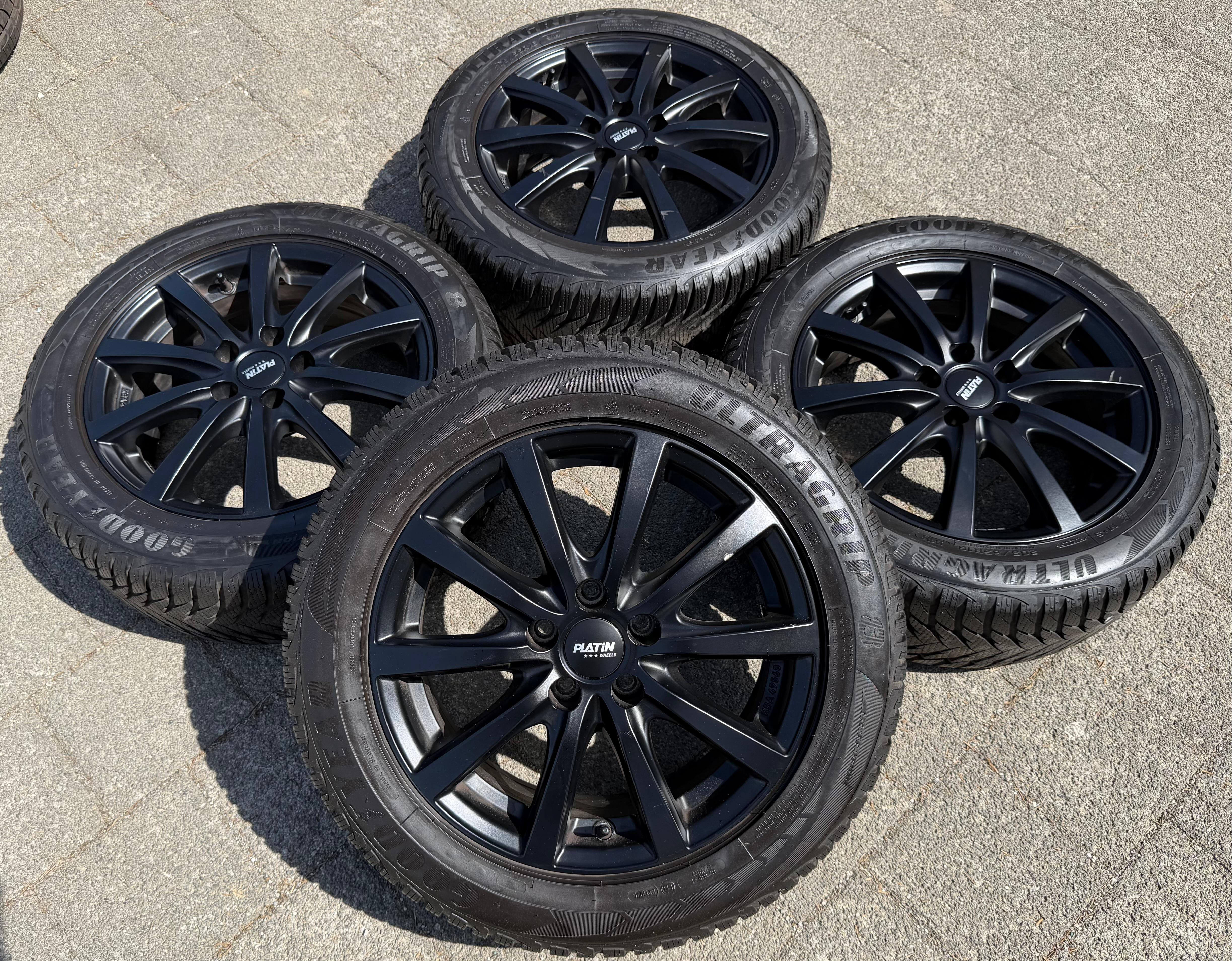 4 ruedas de invierno para Opel Astra-K B-K, 205/55R16 91H con sistema de control de presión de neumáticos (TPMS), Goodyear, envío gratuito